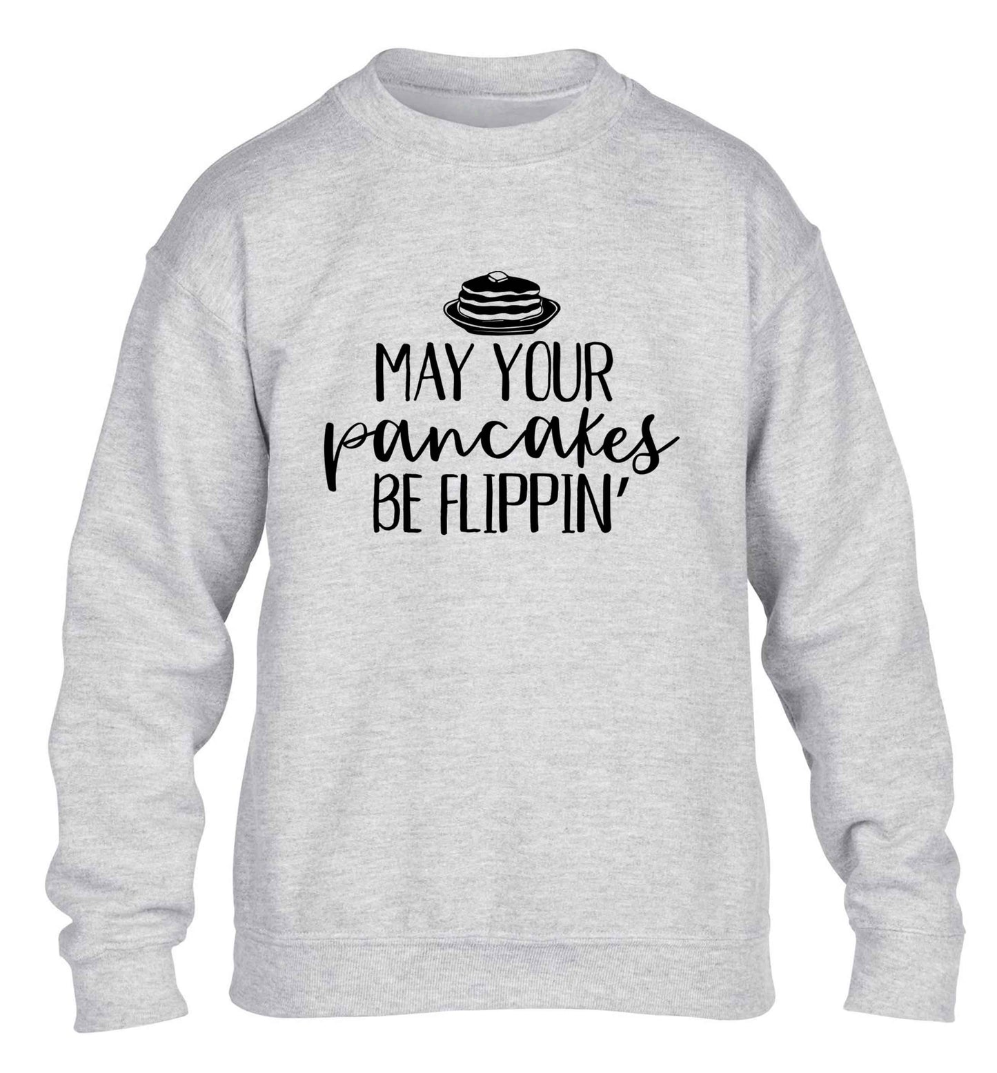 May your pancakes be flippin' children's grey sweater 12-13 Years