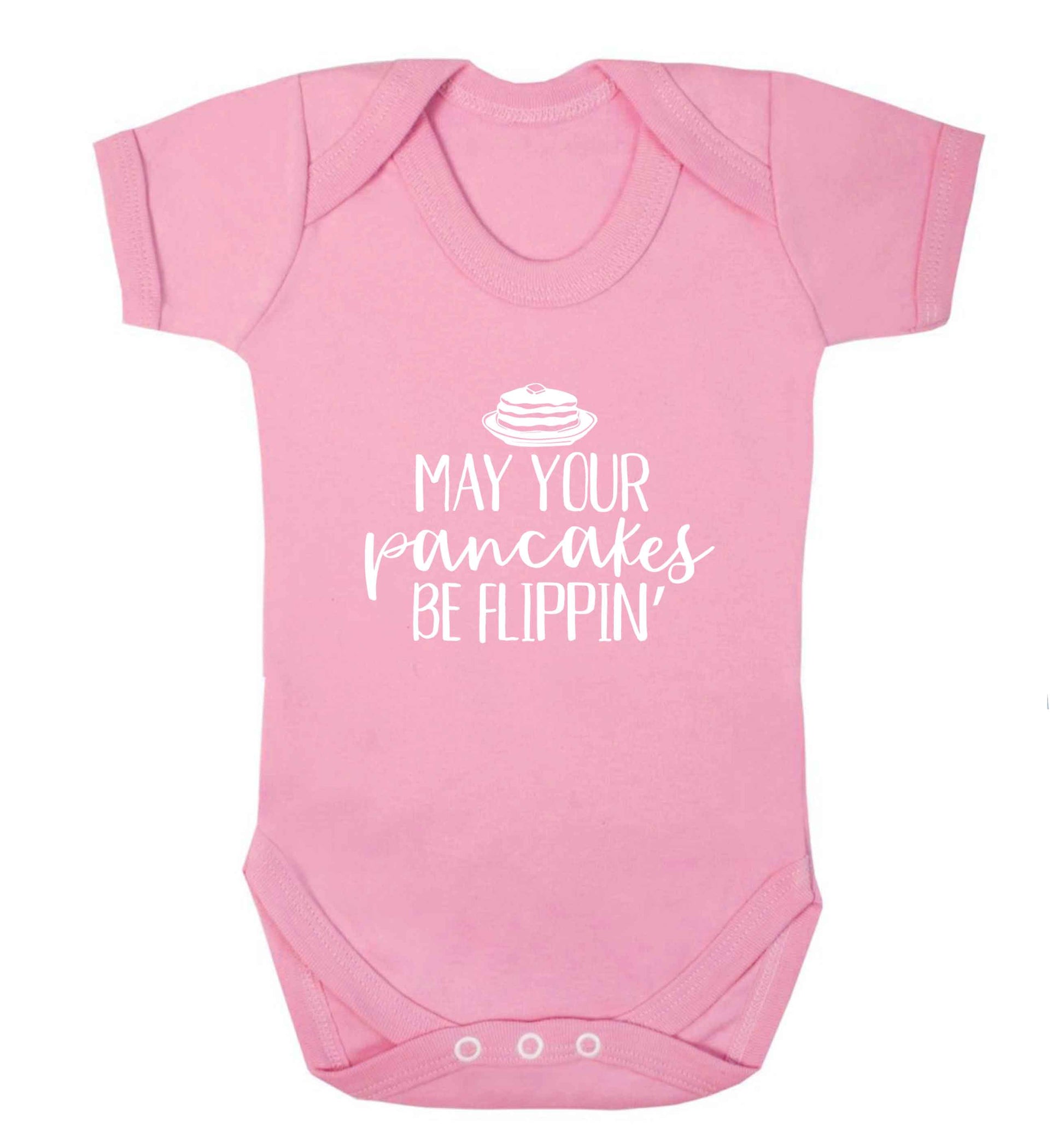 May your pancakes be flippin' baby vest pale pink 18-24 months