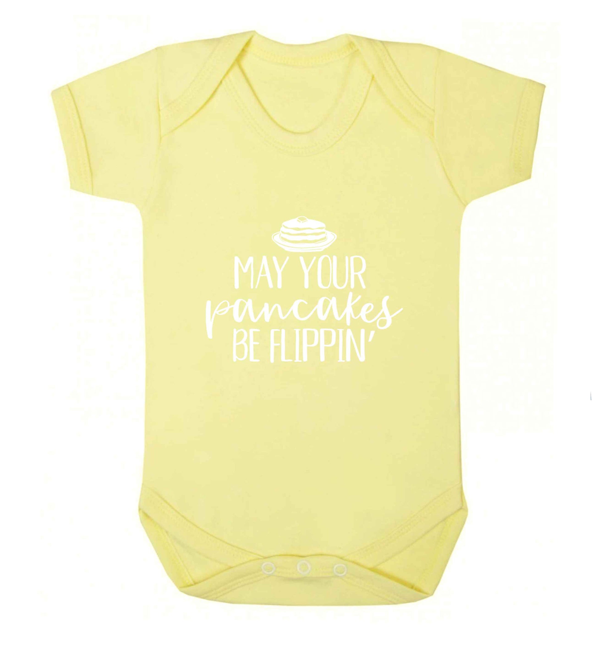May your pancakes be flippin' baby vest pale yellow 18-24 months