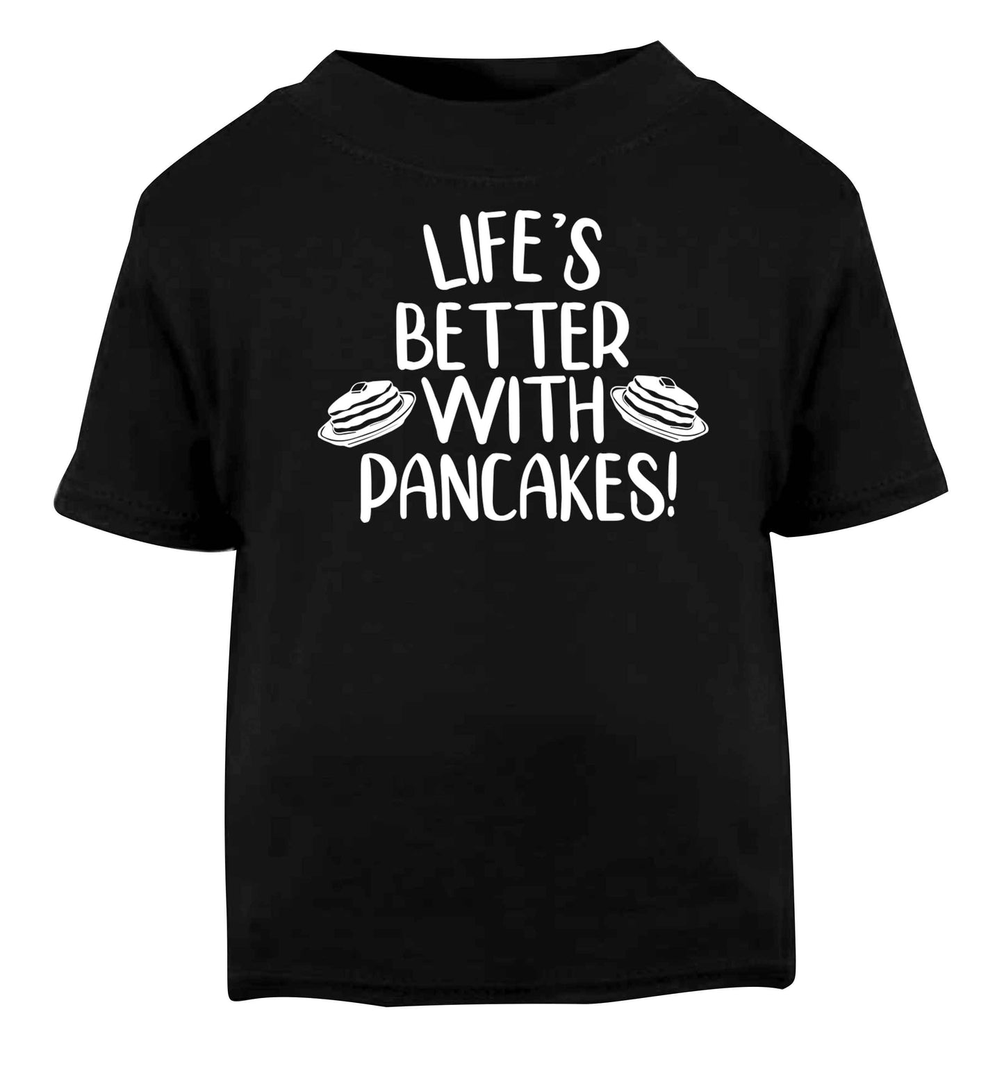 Life's better with pancakes Black baby toddler Tshirt 2 years