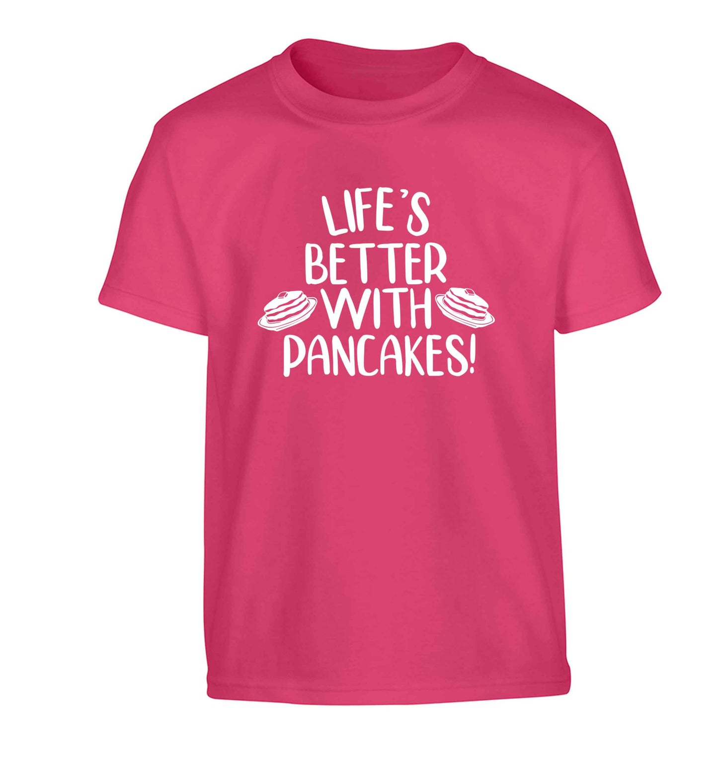 Life's better with pancakes Children's pink Tshirt 12-13 Years