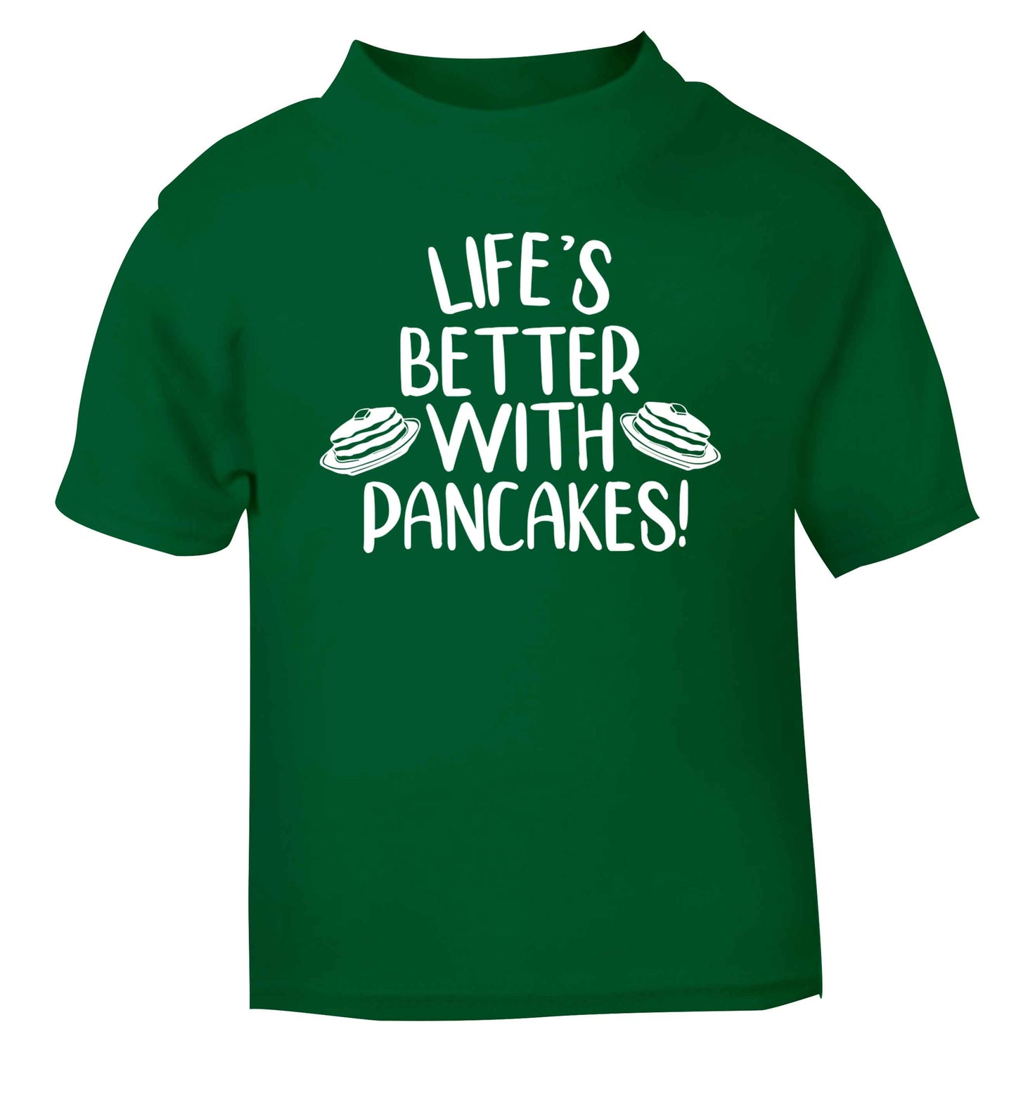 Life's better with pancakes green baby toddler Tshirt 2 Years
