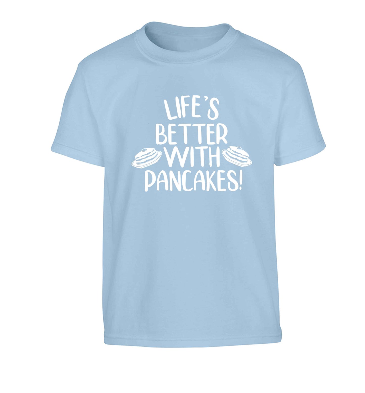 Life's better with pancakes Children's light blue Tshirt 12-13 Years