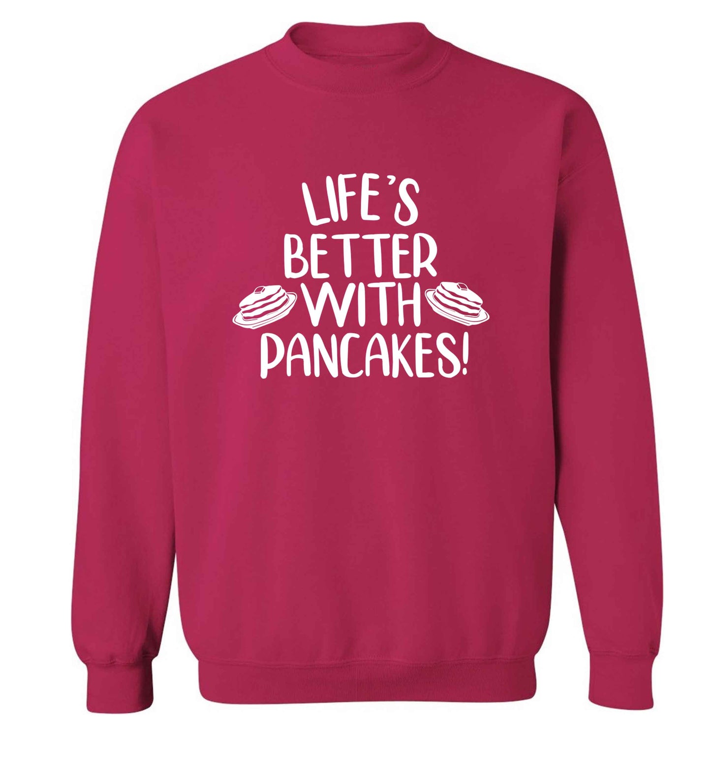 Life's better with pancakes adult's unisex pink sweater 2XL