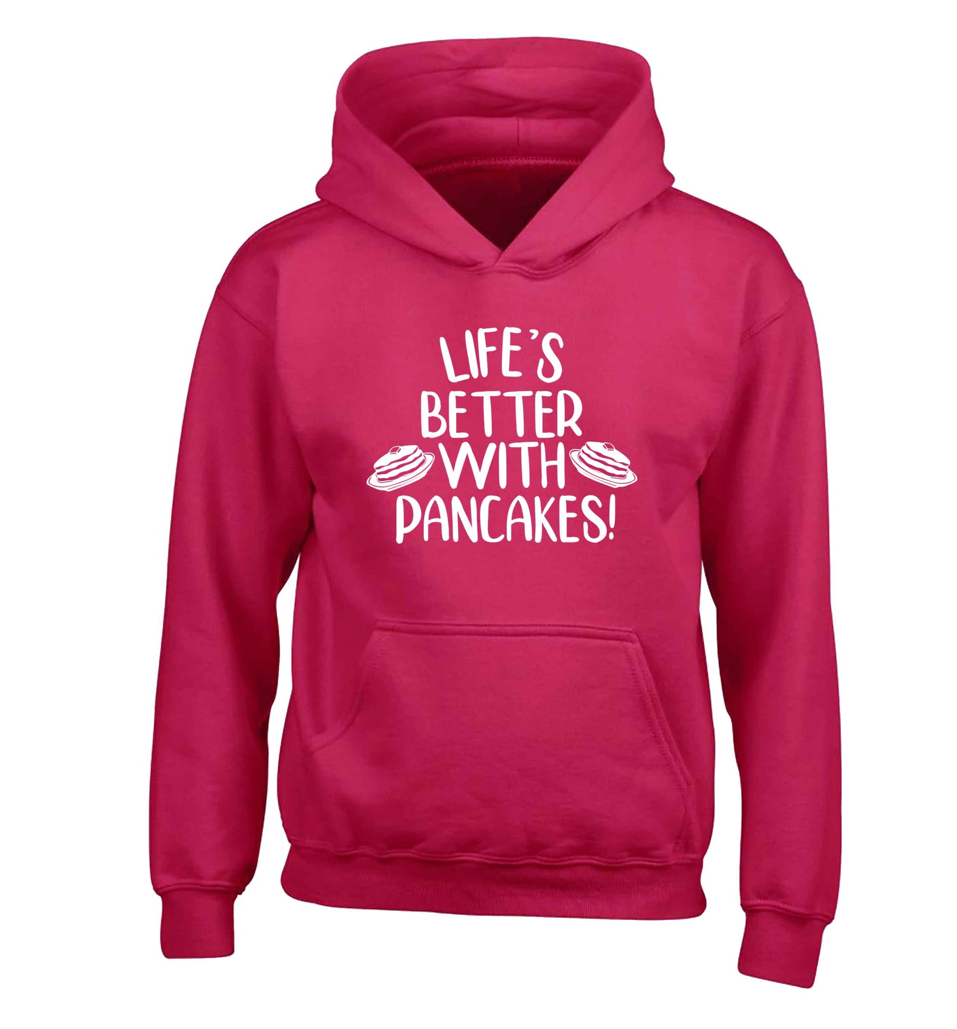 Life's better with pancakes children's pink hoodie 12-13 Years