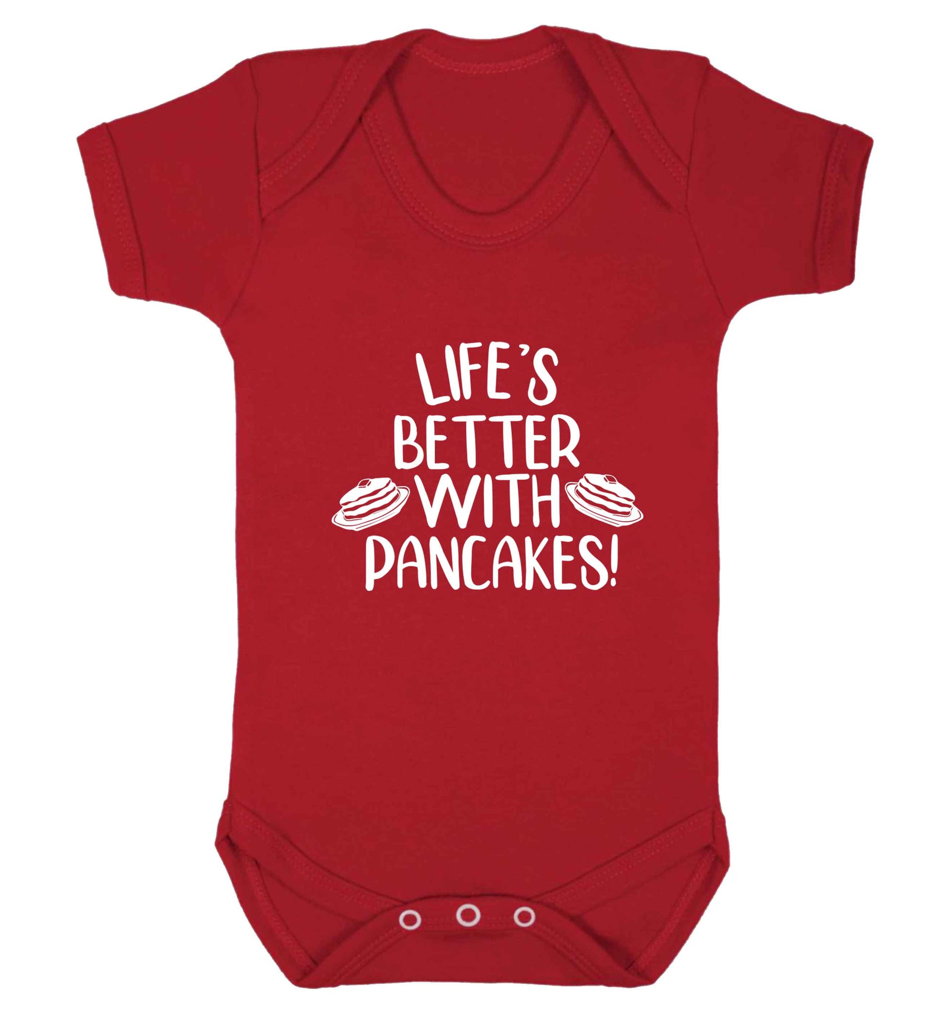 Life's better with pancakes baby vest red 18-24 months
