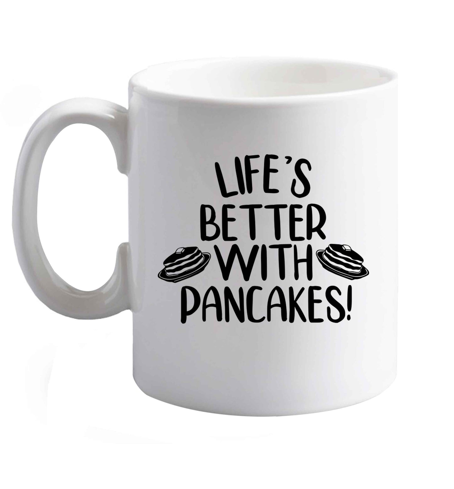 10 oz Favourite Type Pan Pancake ceramic mug right handed