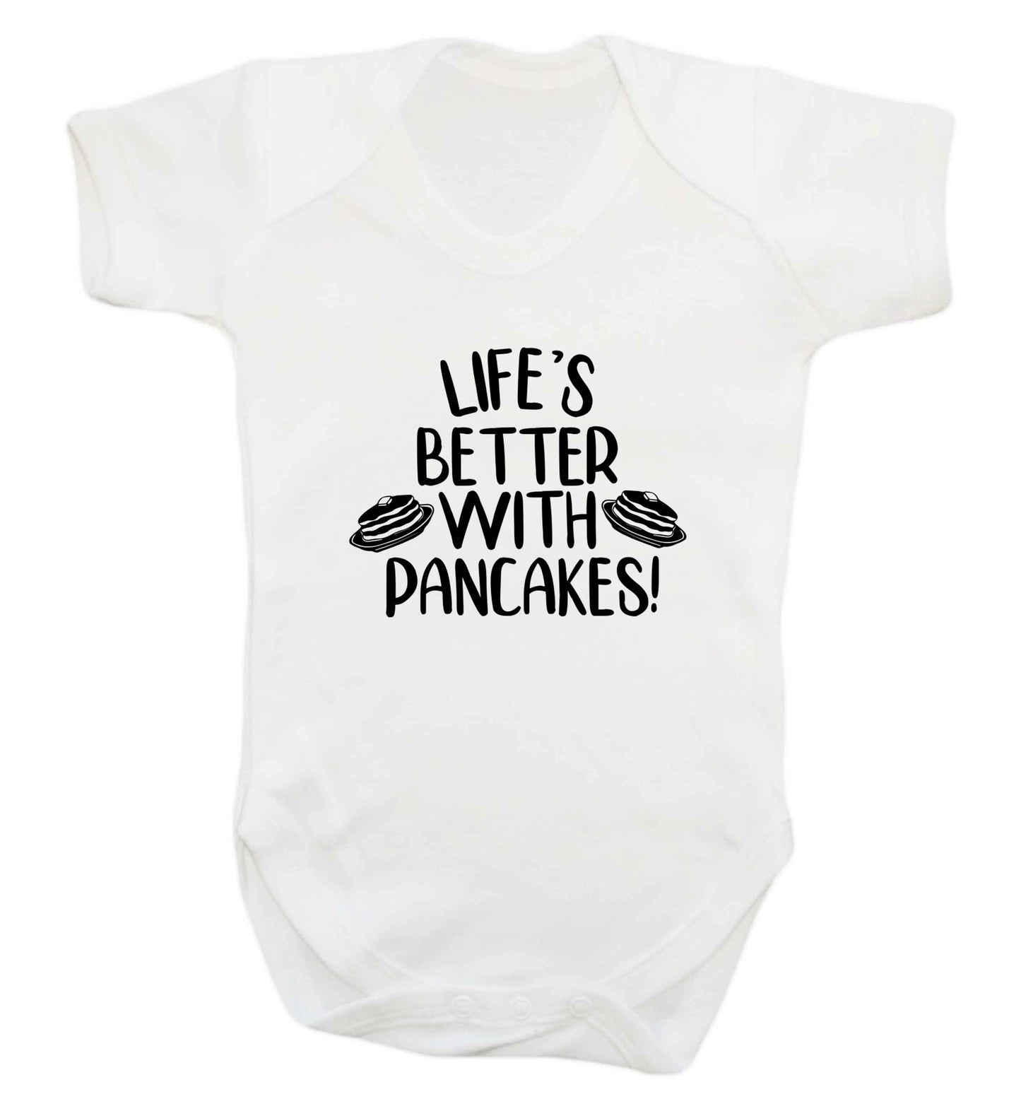 Life's better with pancakes baby vest white 18-24 months