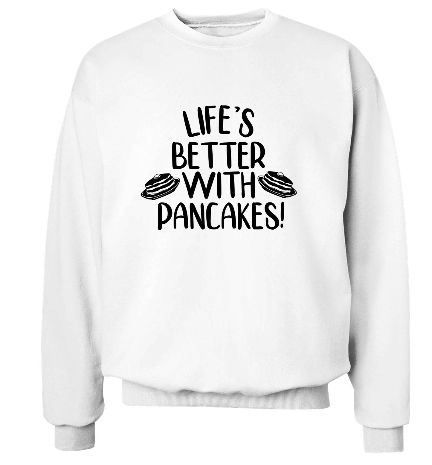 Life's better with pancakes adult's unisex white sweater 2XL