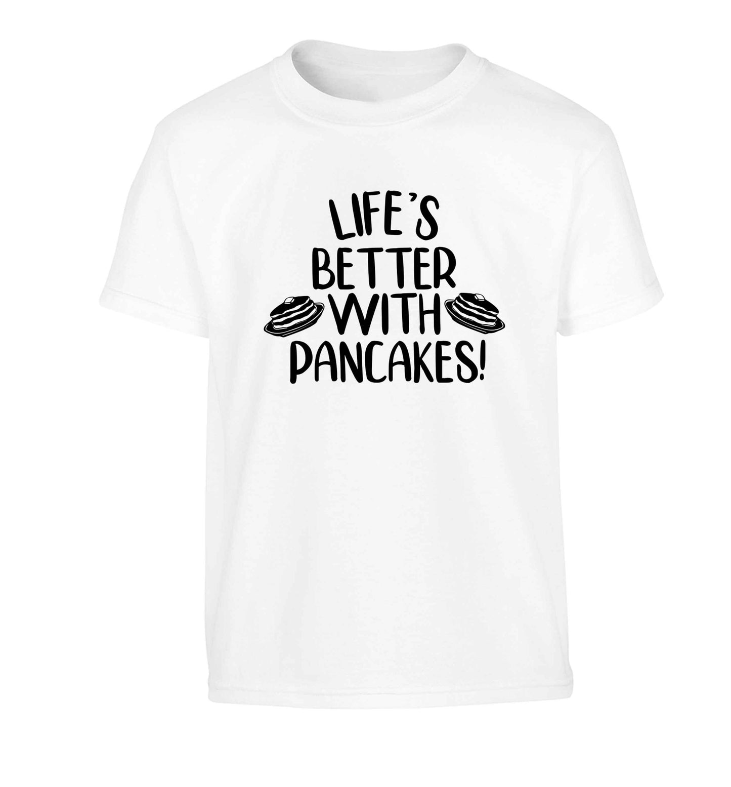 Life's better with pancakes Children's white Tshirt 12-13 Years