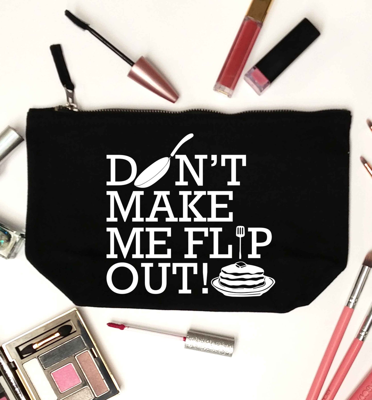 Don't make me flip out black makeup bag
