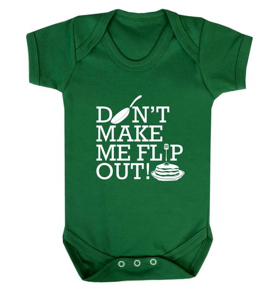 Don't make me flip out baby vest green 18-24 months