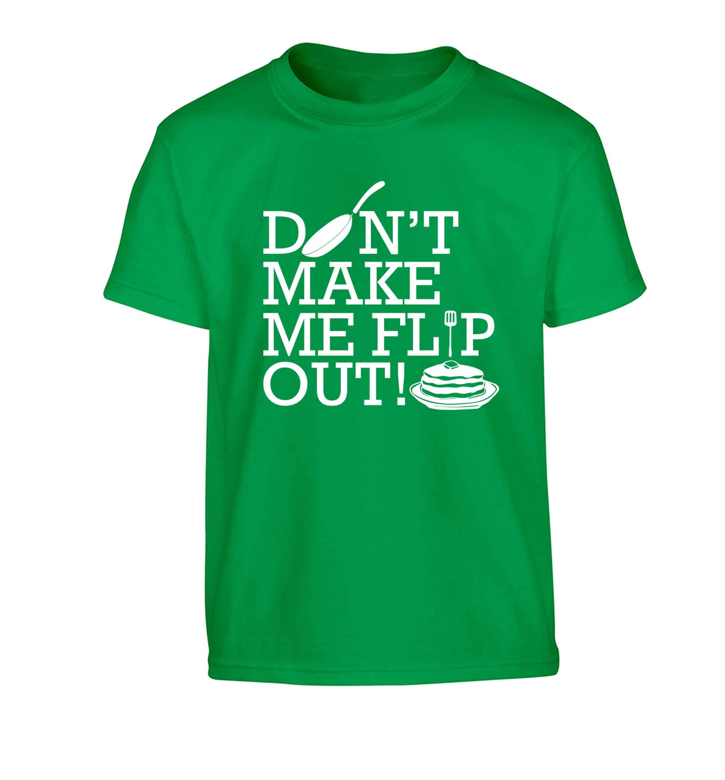 Don't make me flip out Children's green Tshirt 12-13 Years