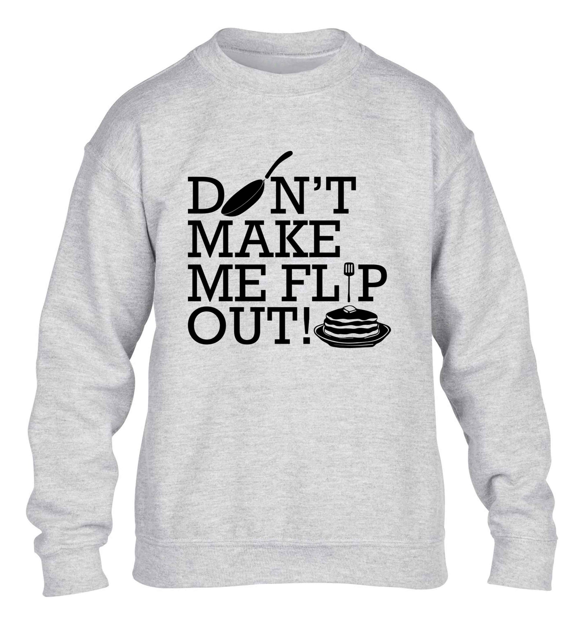 Don't make me flip out children's grey sweater 12-13 Years