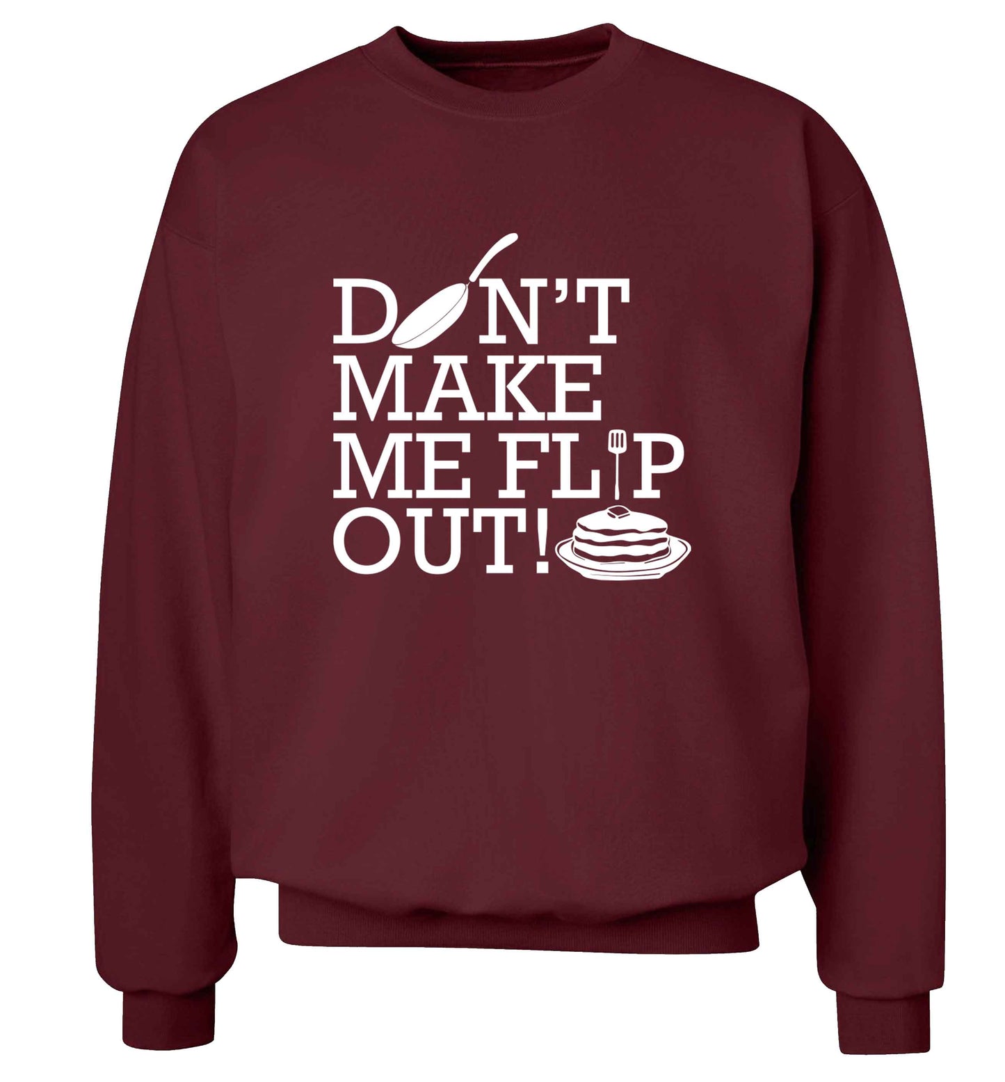 Don't make me flip out adult's unisex maroon sweater 2XL