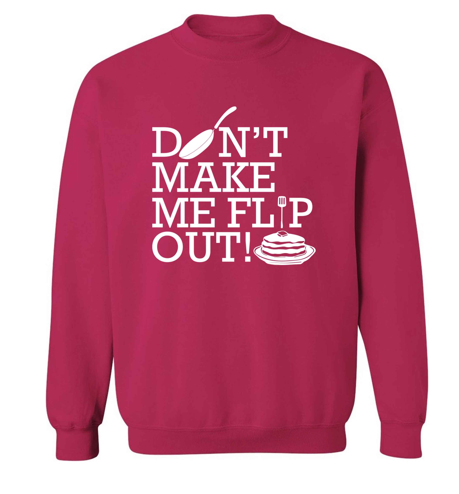 Don't make me flip out adult's unisex pink sweater 2XL