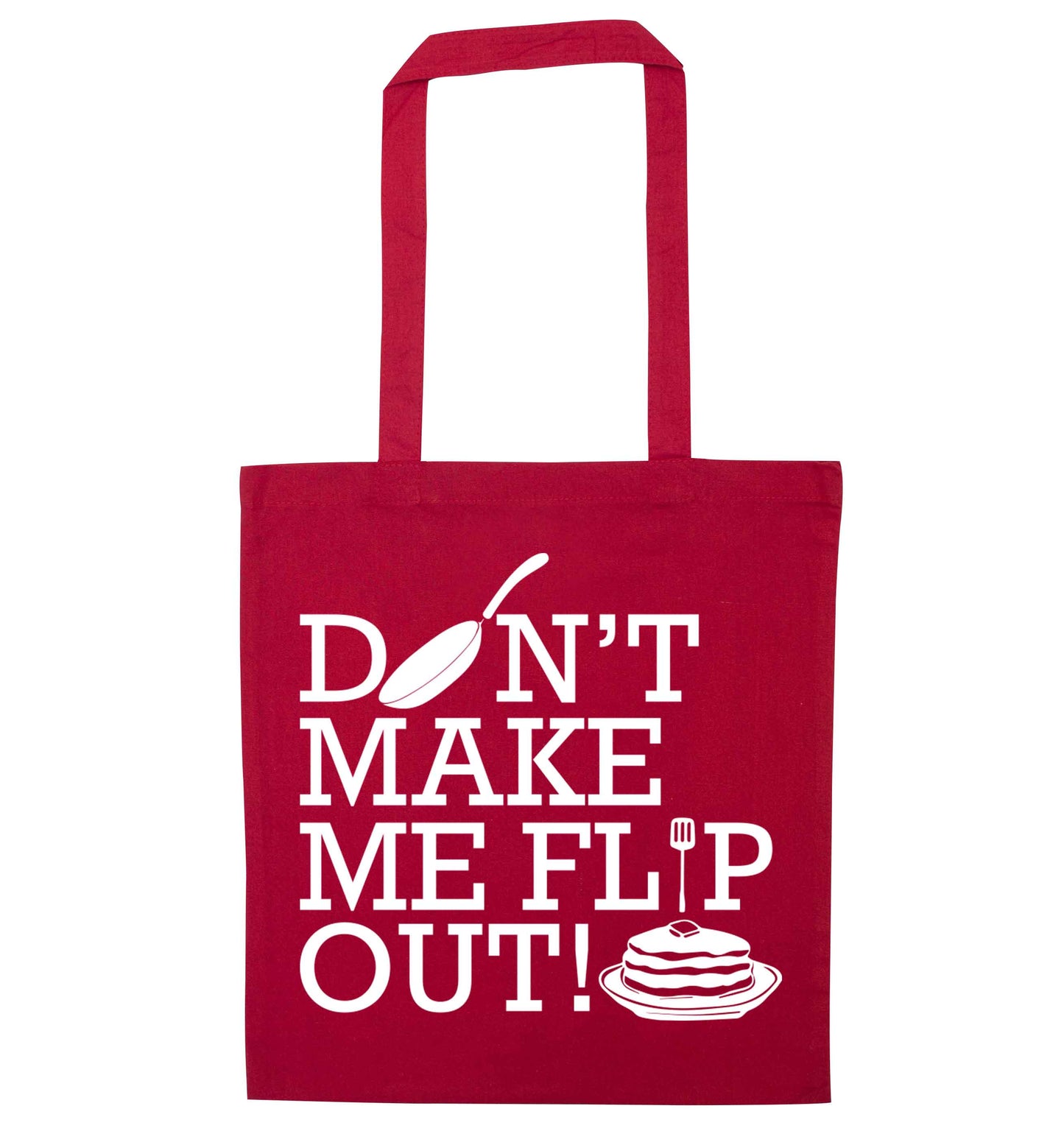 Don't make me flip out red tote bag