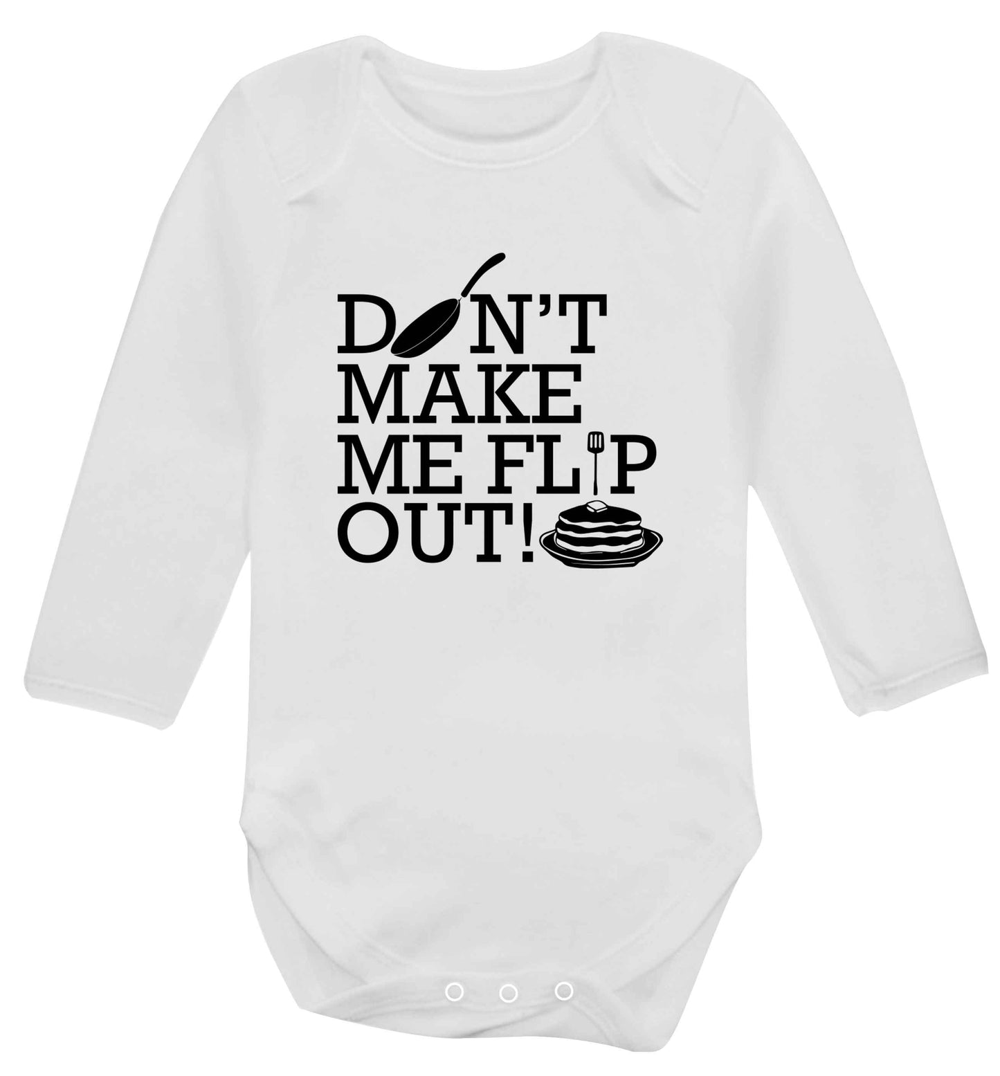 Don't make me flip out baby vest long sleeved white 6-12 months