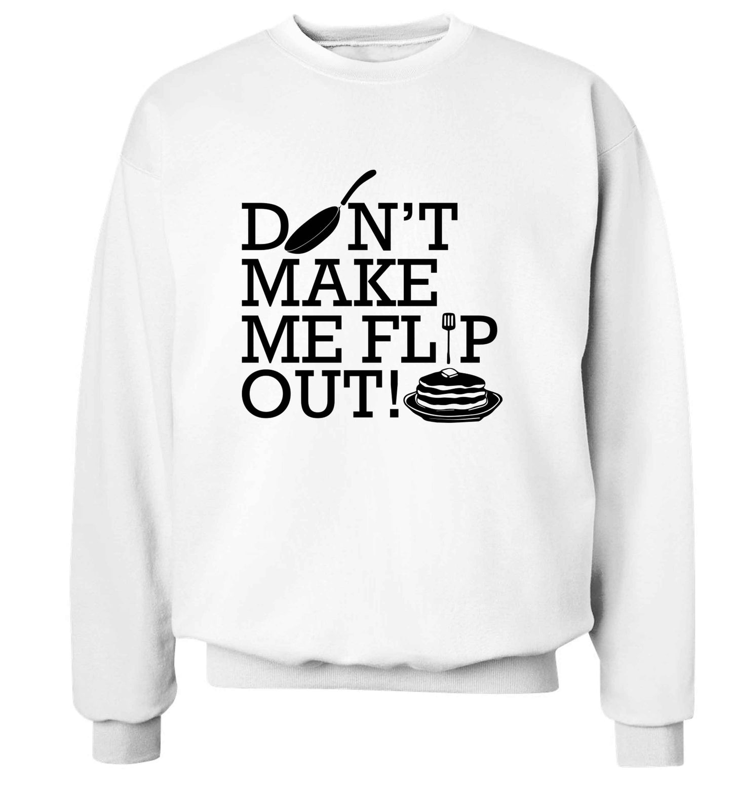 Don't make me flip out adult's unisex white sweater 2XL