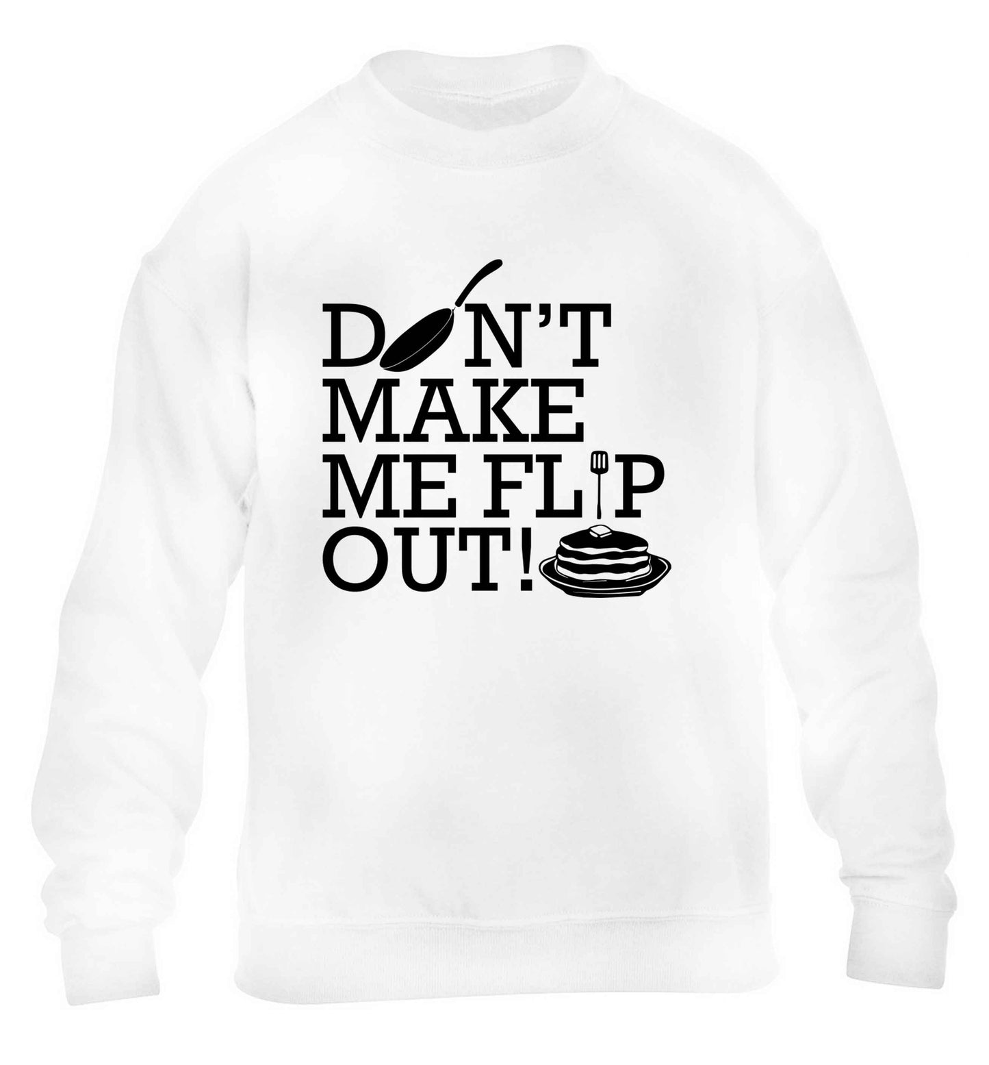 Don't make me flip out children's white sweater 12-13 Years