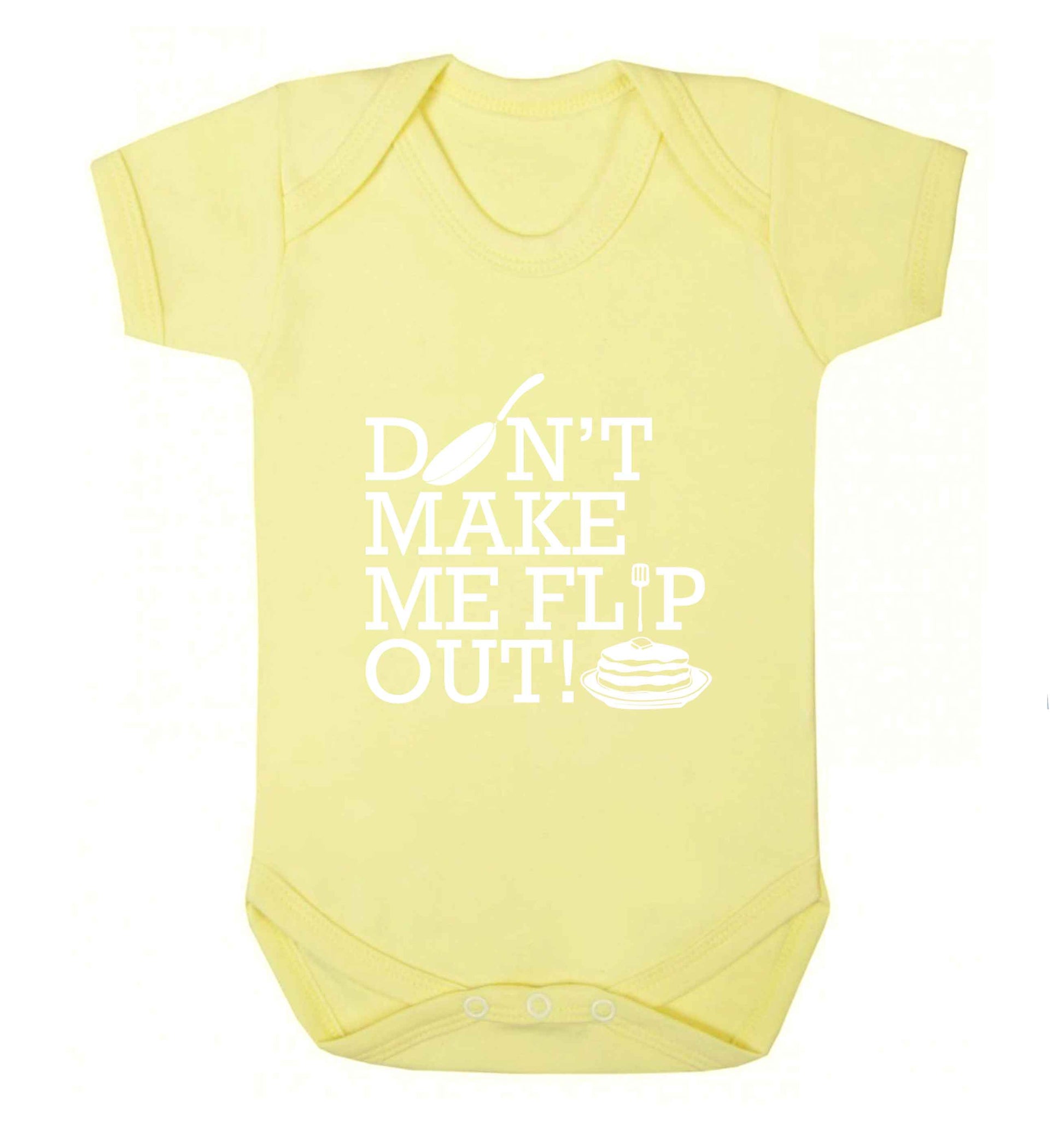 Don't make me flip out baby vest pale yellow 18-24 months