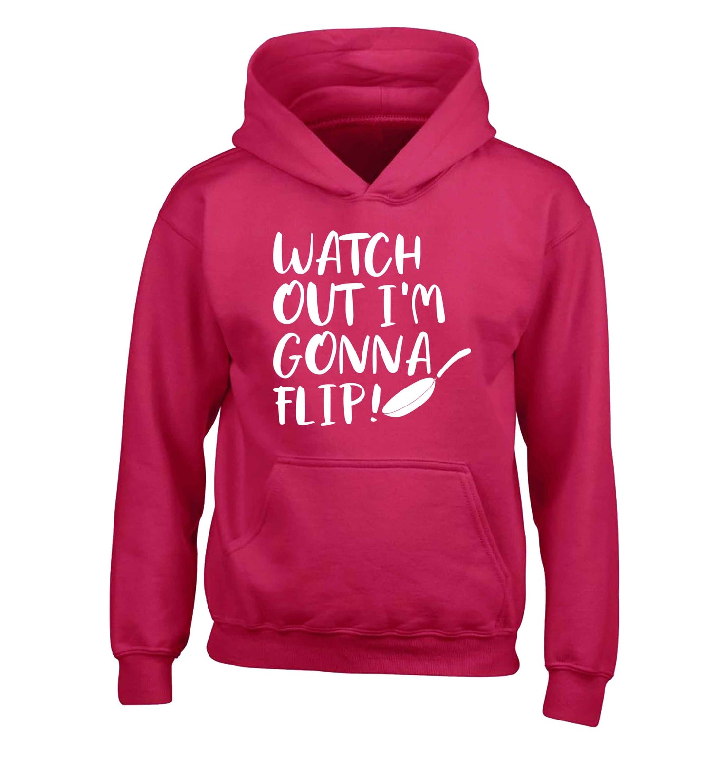 Watch out I'm gonna flip! children's pink hoodie 12-13 Years
