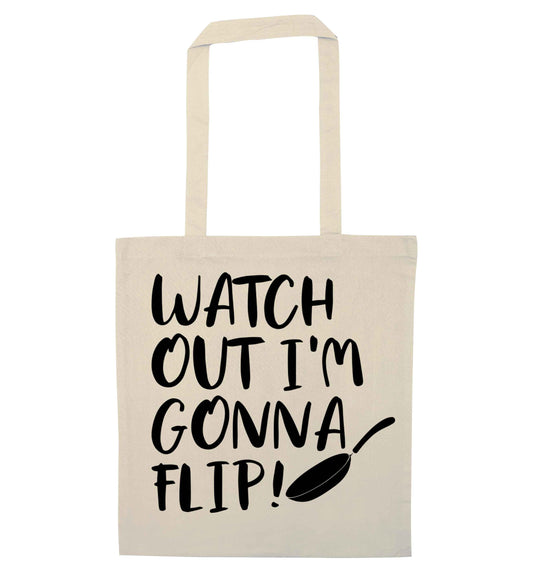 Watch out I'm gonna flip! natural tote bag