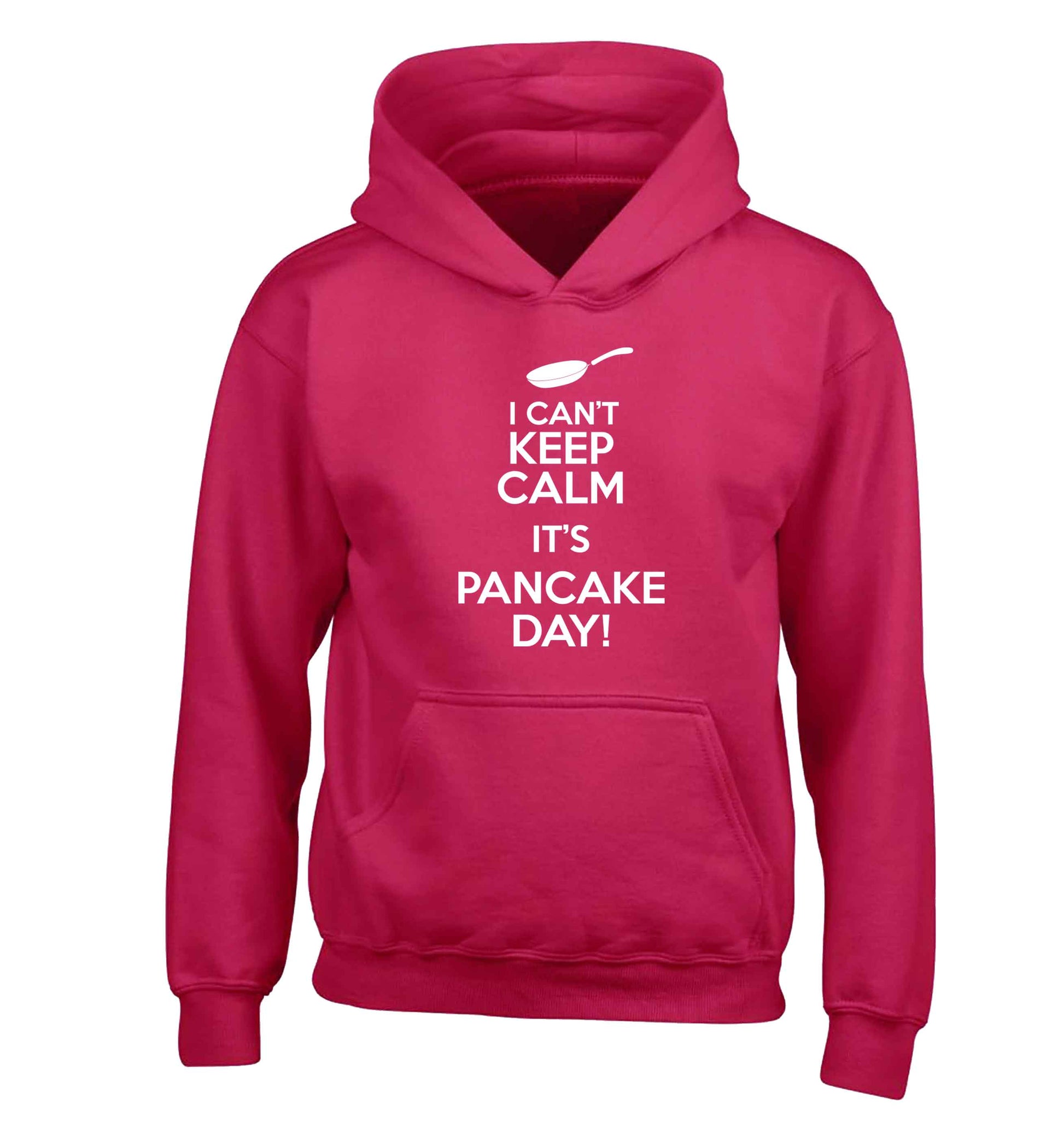 I can't keep calm it's pancake day! children's pink hoodie 12-13 Years
