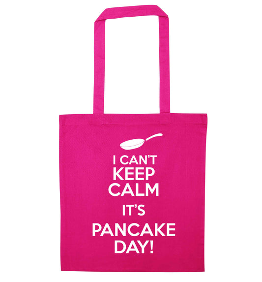 I can't keep calm it's pancake day! pink tote bag