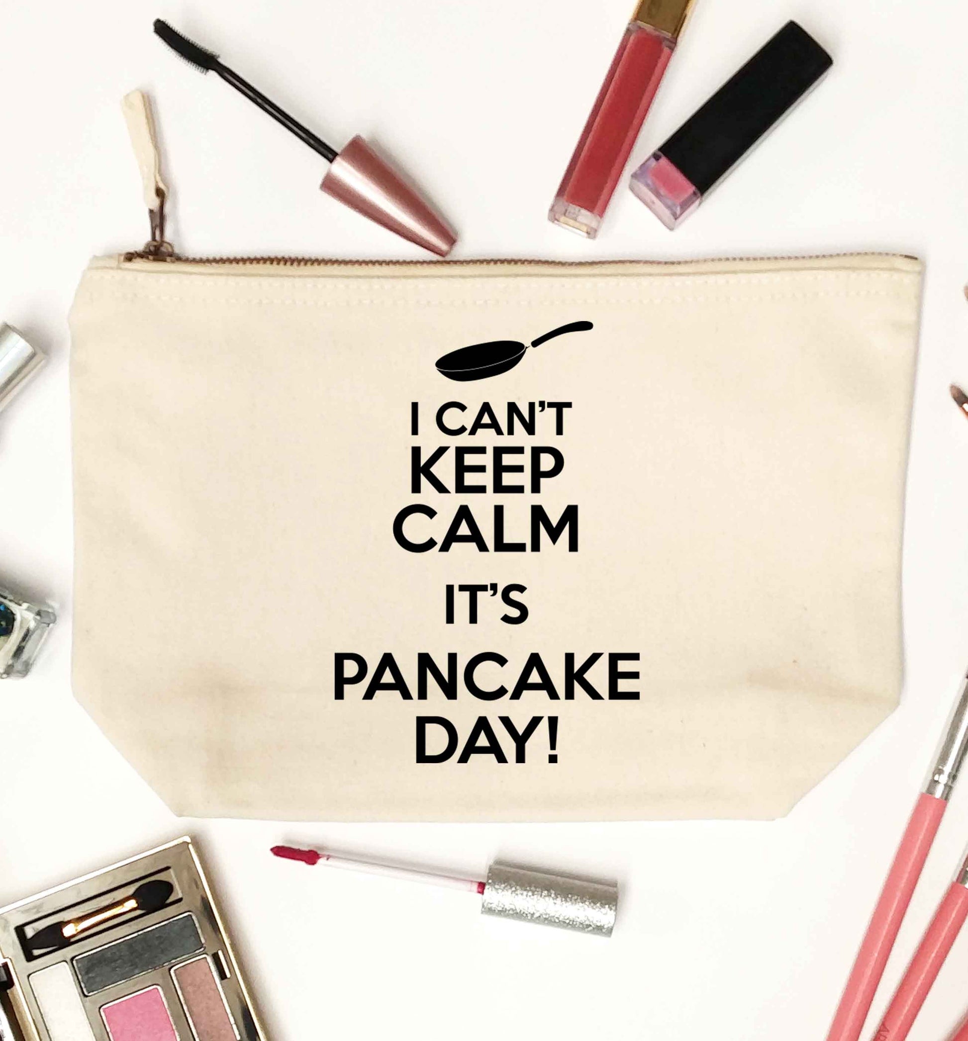 I can't keep calm it's pancake day! natural makeup bag