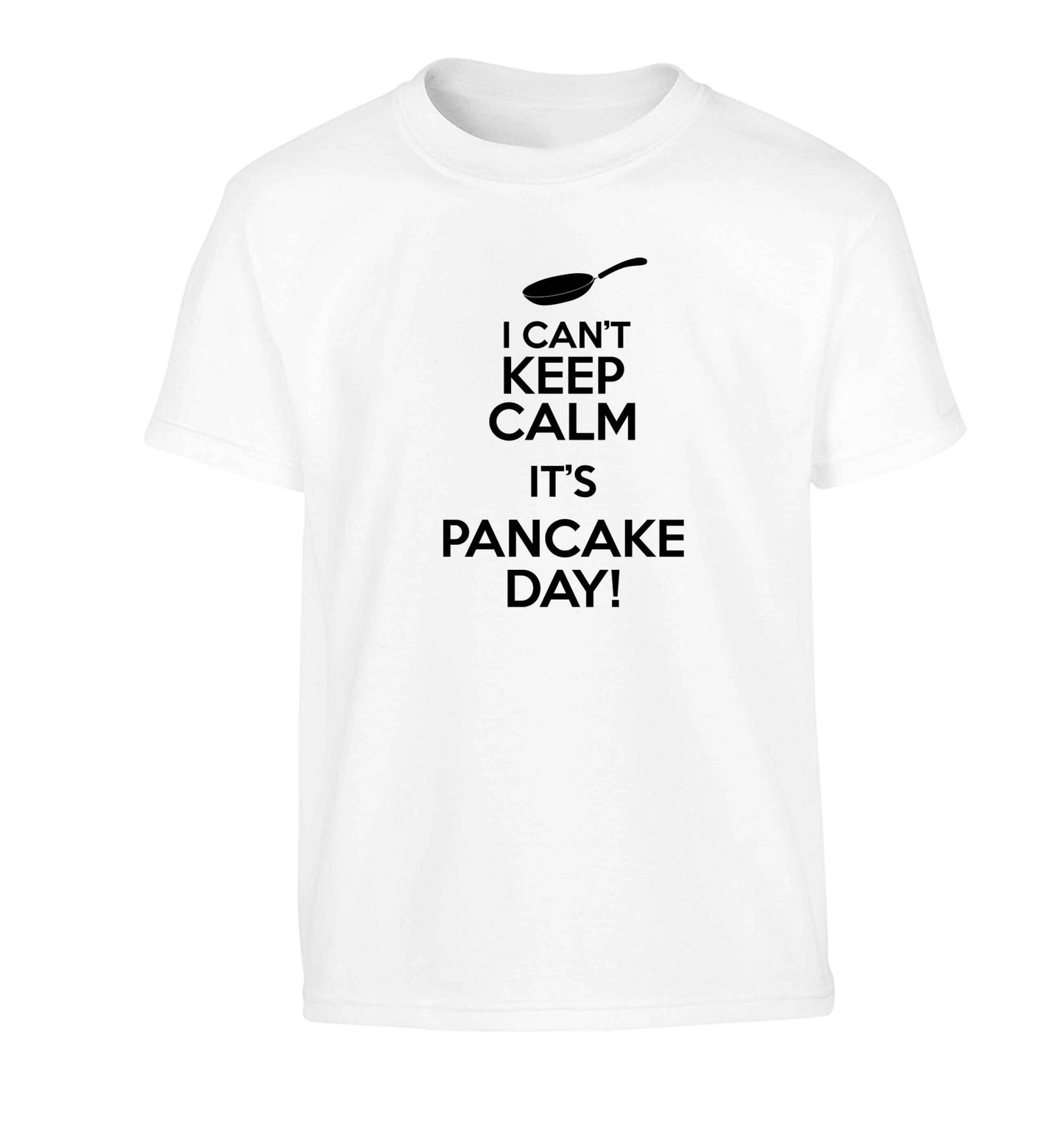 I can't keep calm it's pancake day! Children's white Tshirt 12-13 Years