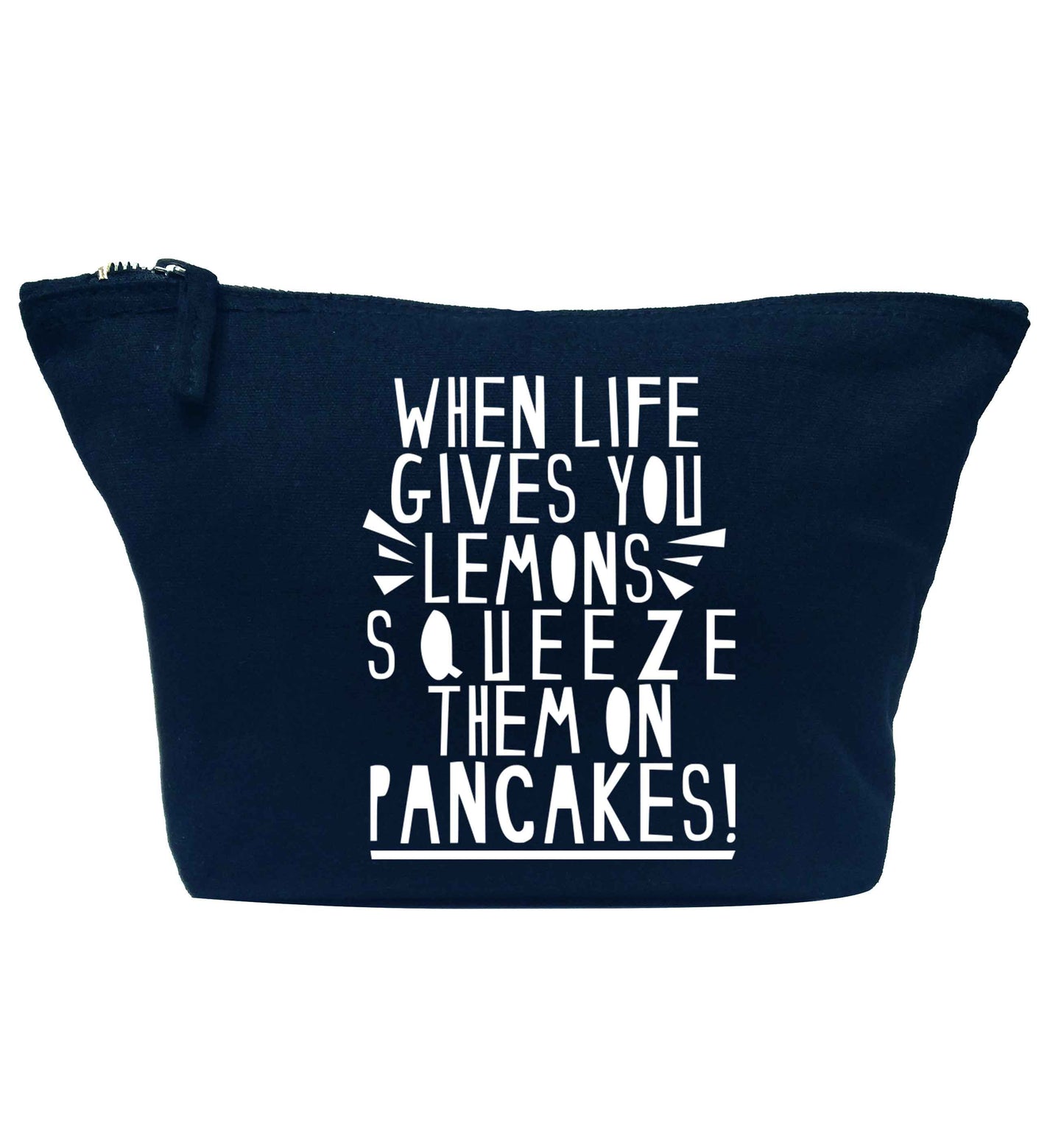 When life gives you lemons squeeze them on pancakes! navy makeup bag