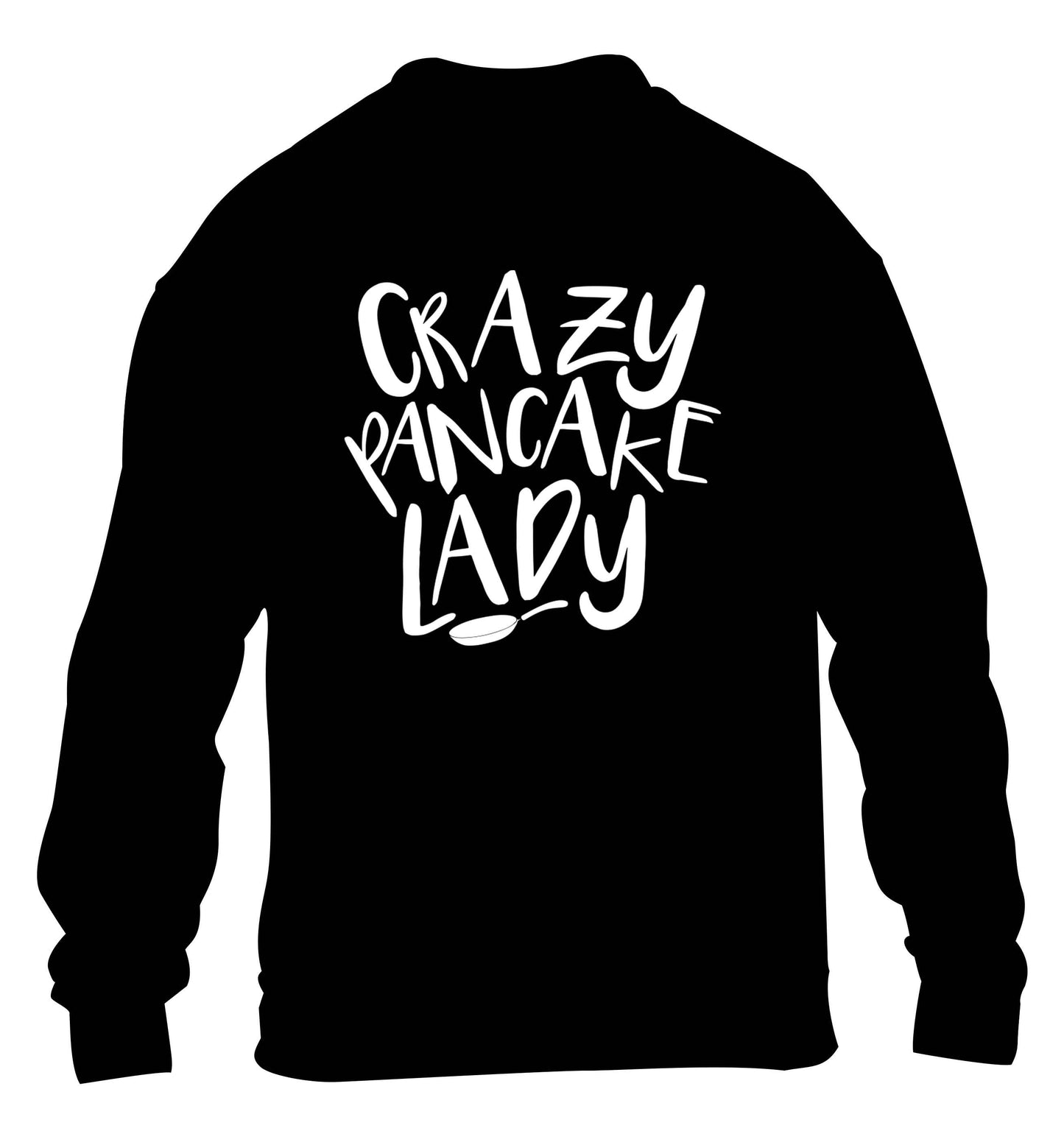 Crazy pancake lady children's black sweater 12-13 Years