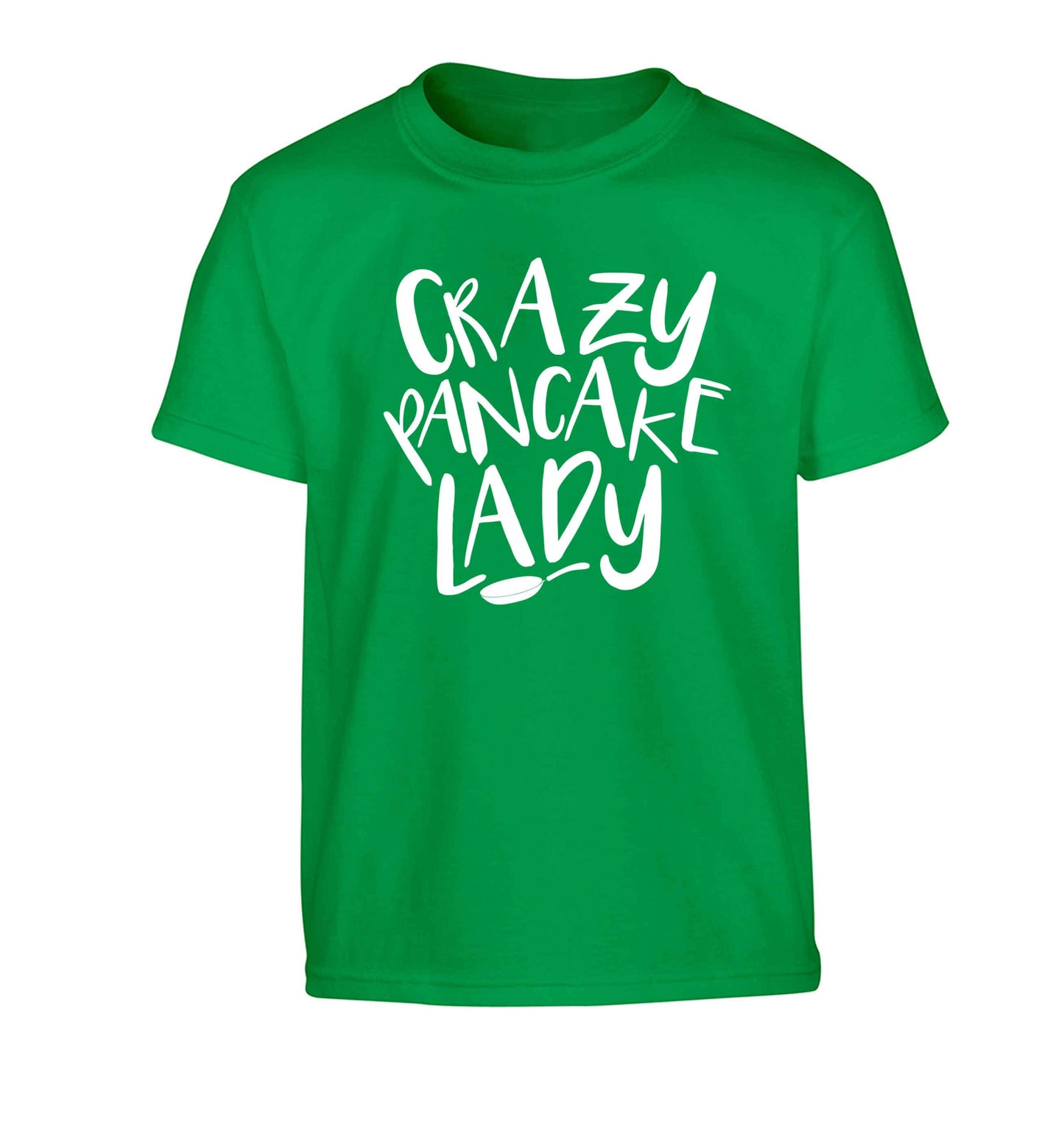 Crazy pancake lady Children's green Tshirt 12-13 Years