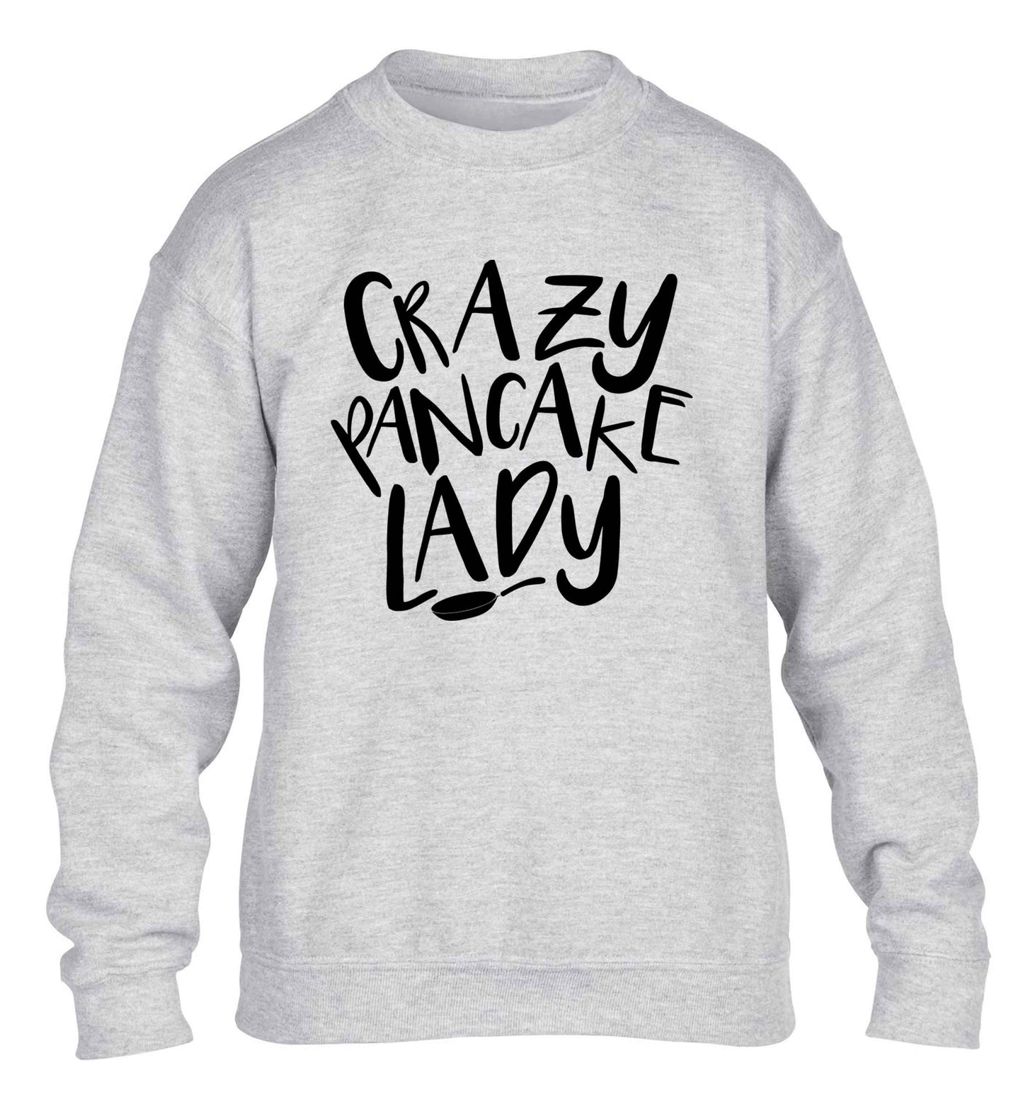 Crazy pancake lady children's grey sweater 12-13 Years
