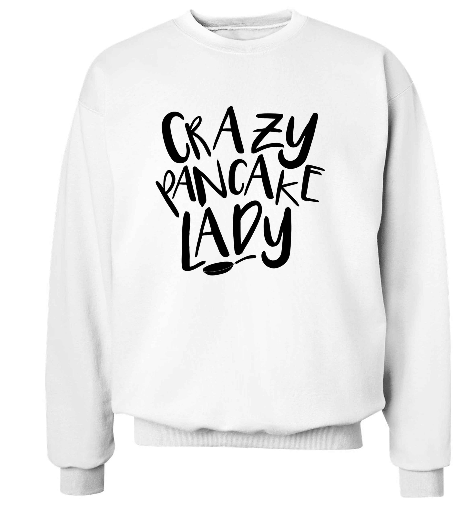 Crazy pancake lady adult's unisex white sweater 2XL