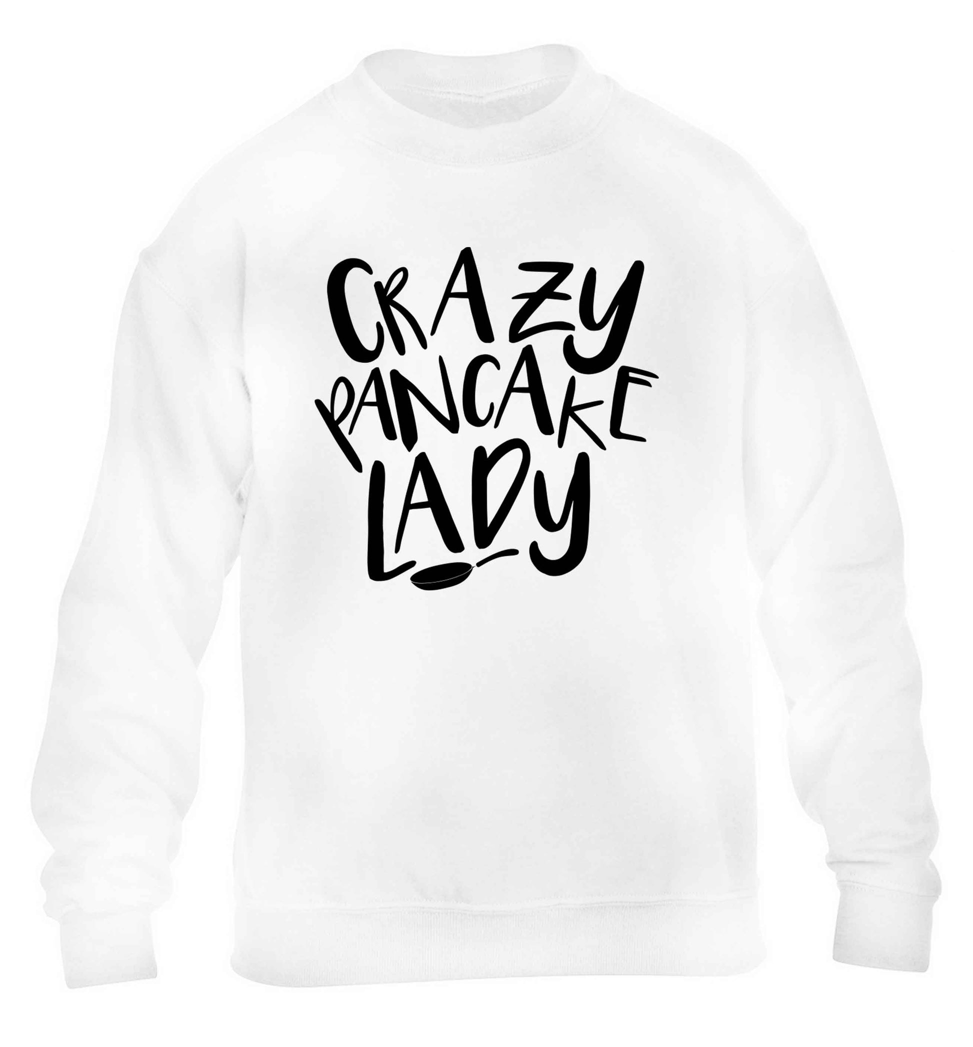 Crazy pancake lady children's white sweater 12-13 Years