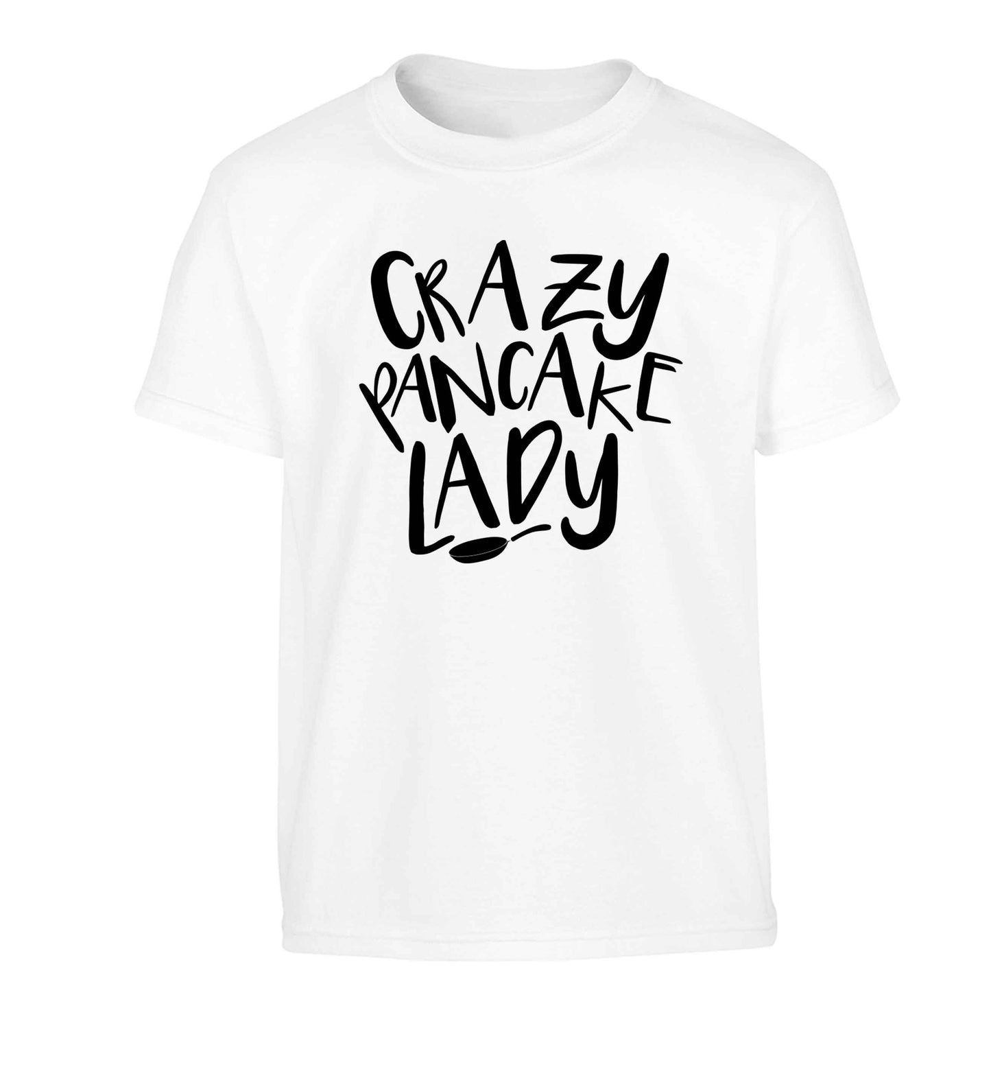 Crazy pancake lady Children's white Tshirt 12-13 Years