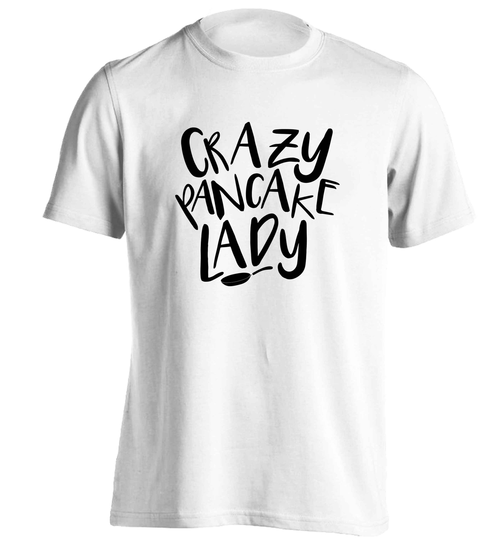 Crazy pancake lady adults unisex white Tshirt 2XL