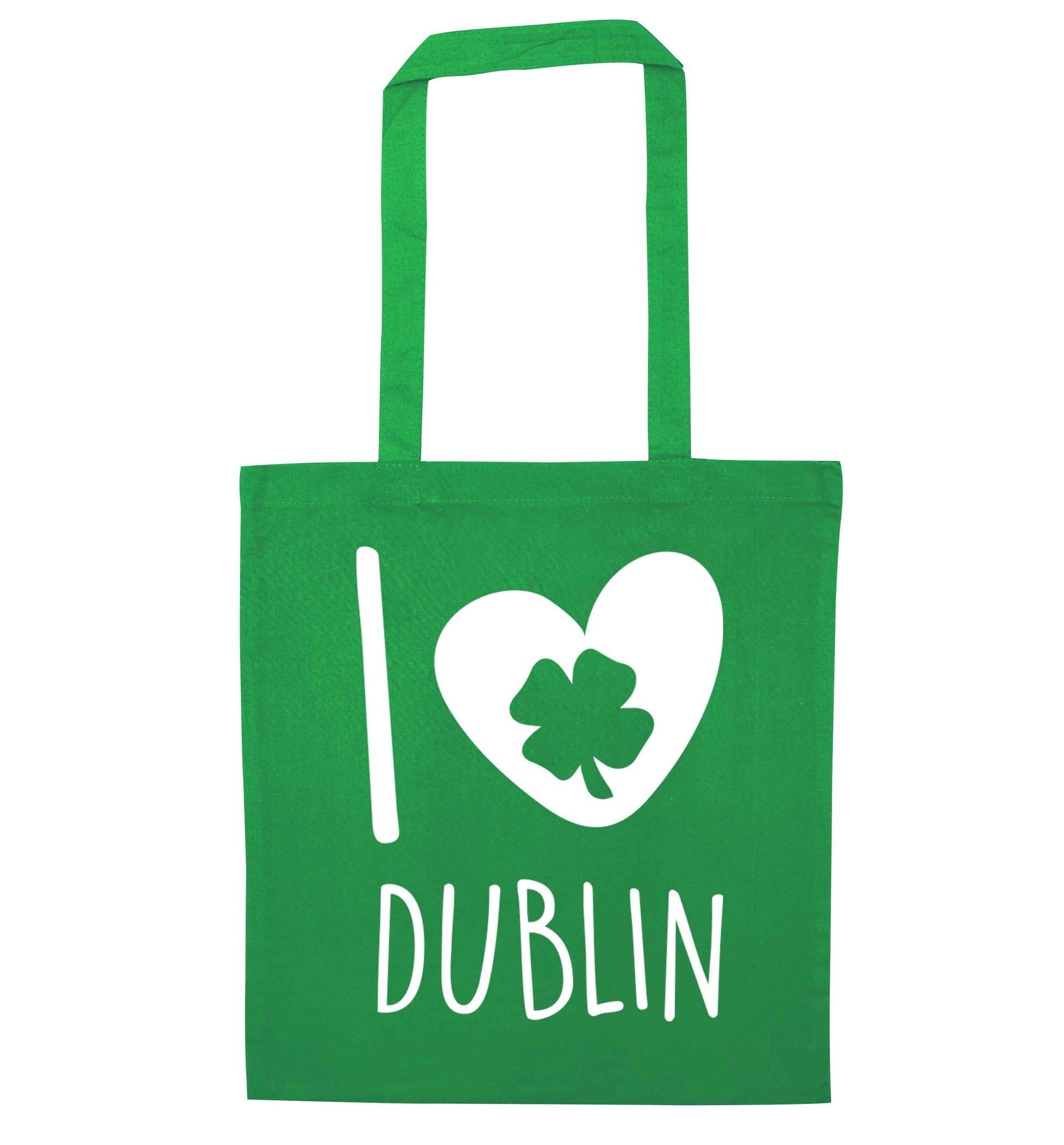 I love Dublin green tote bag