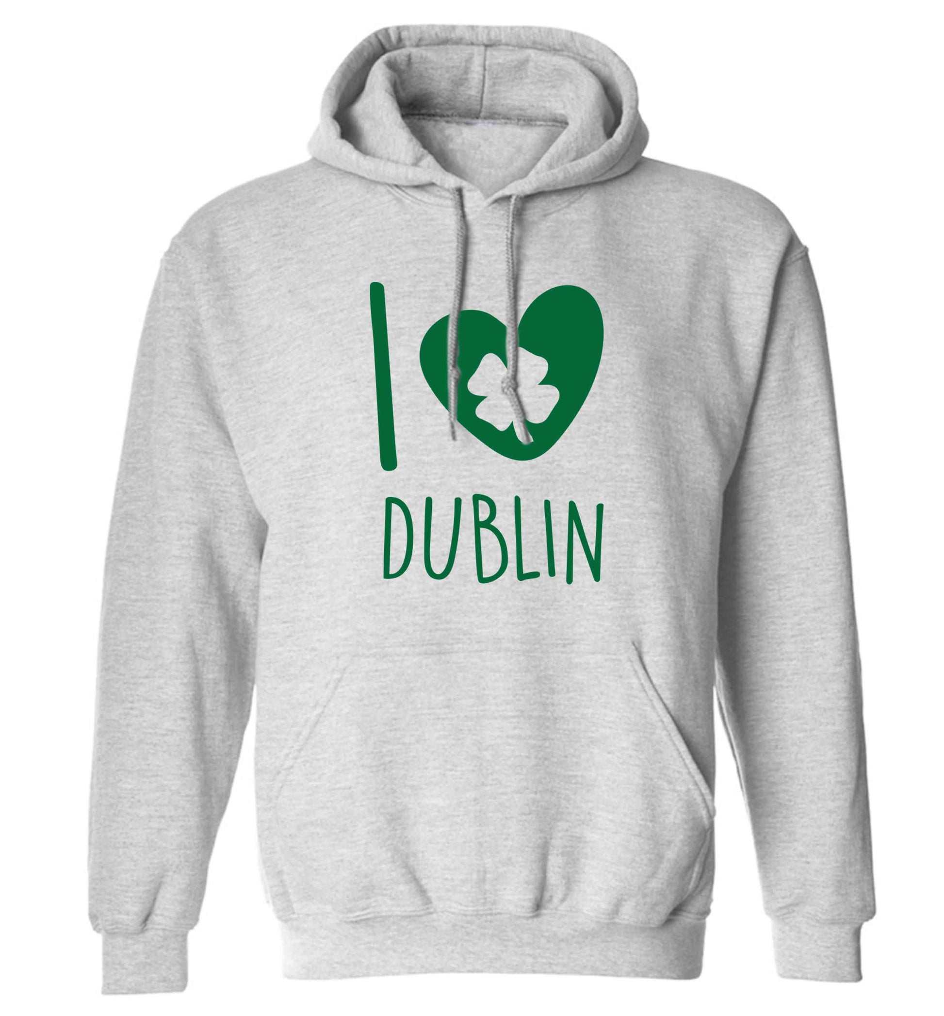 I love Dublin adults unisex grey hoodie 2XL