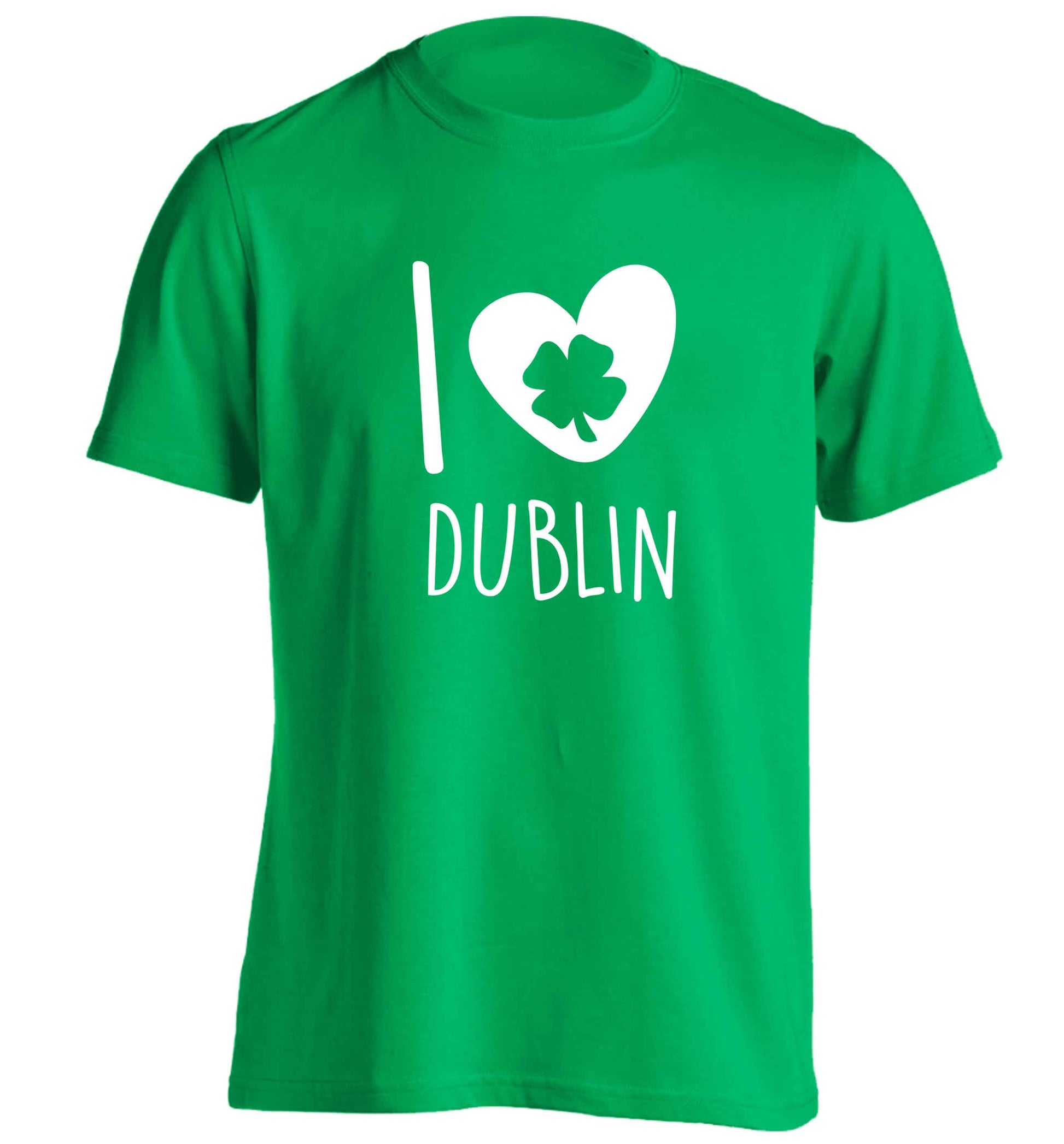 I love Dublin adults unisex green Tshirt 2XL