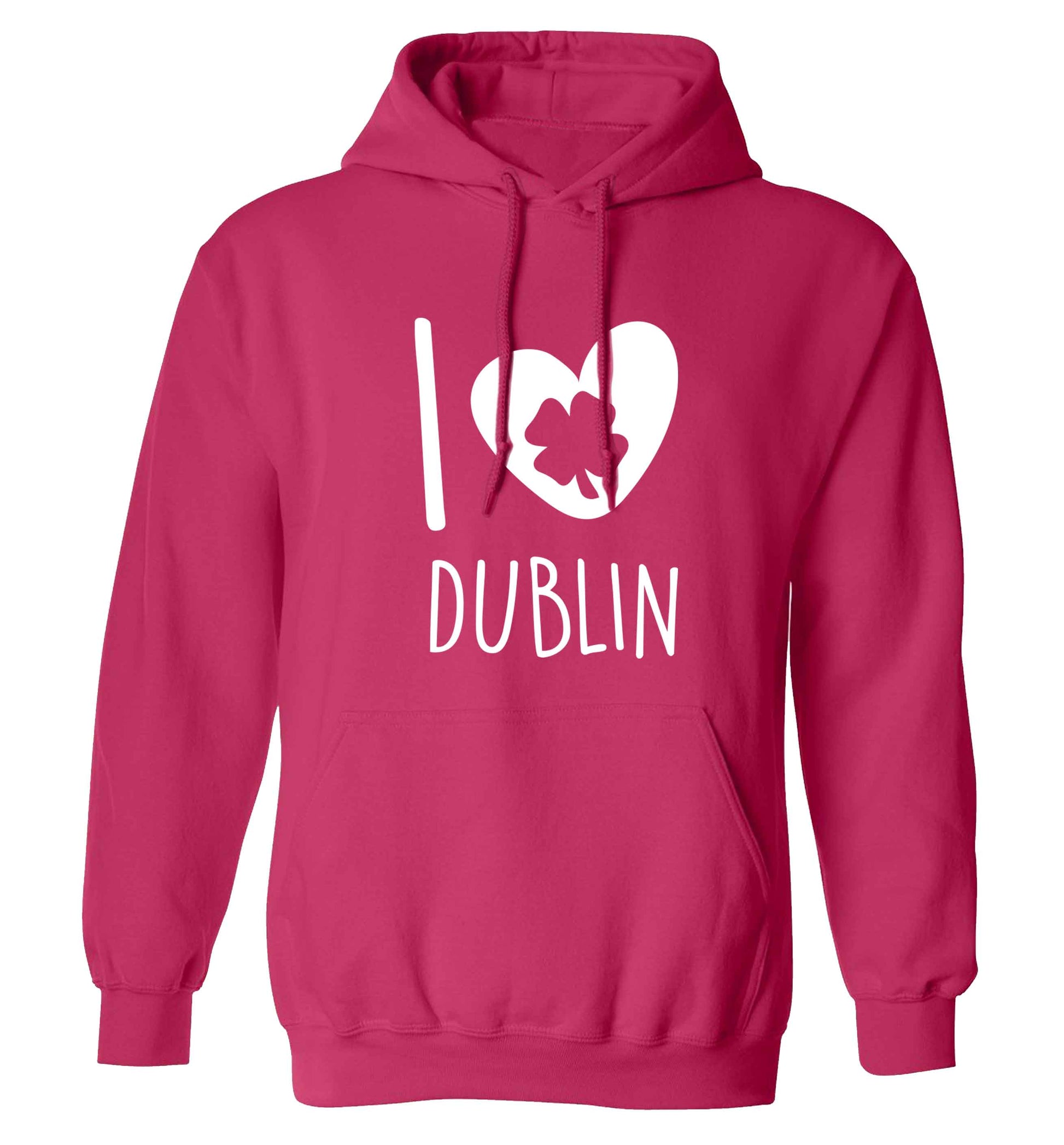 I love Dublin adults unisex pink hoodie 2XL