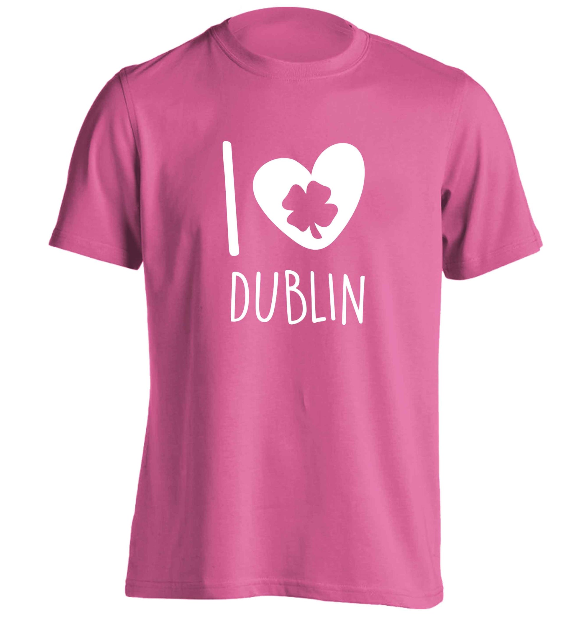 I love Dublin adults unisex pink Tshirt 2XL
