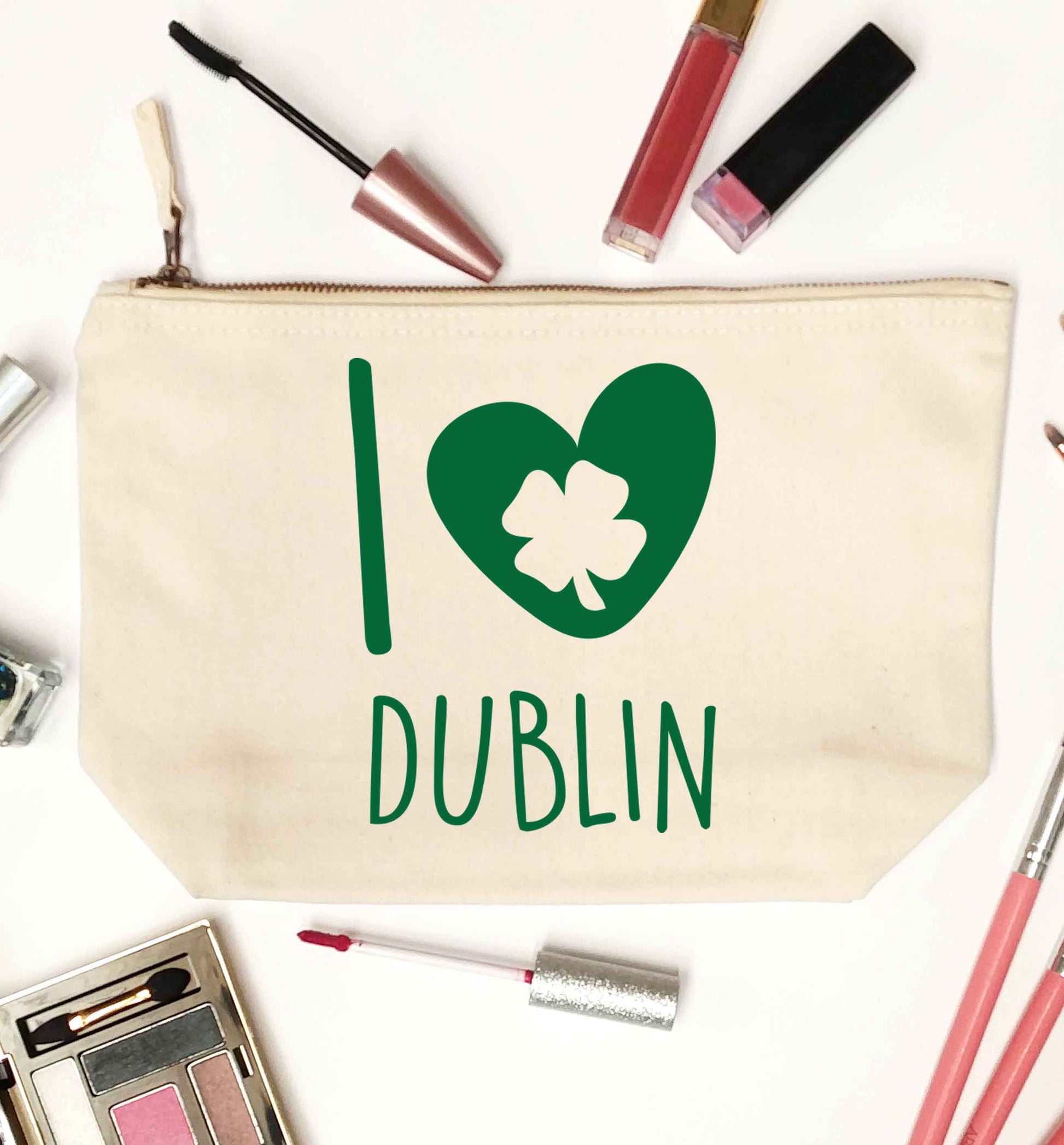 I love Dublin natural makeup bag