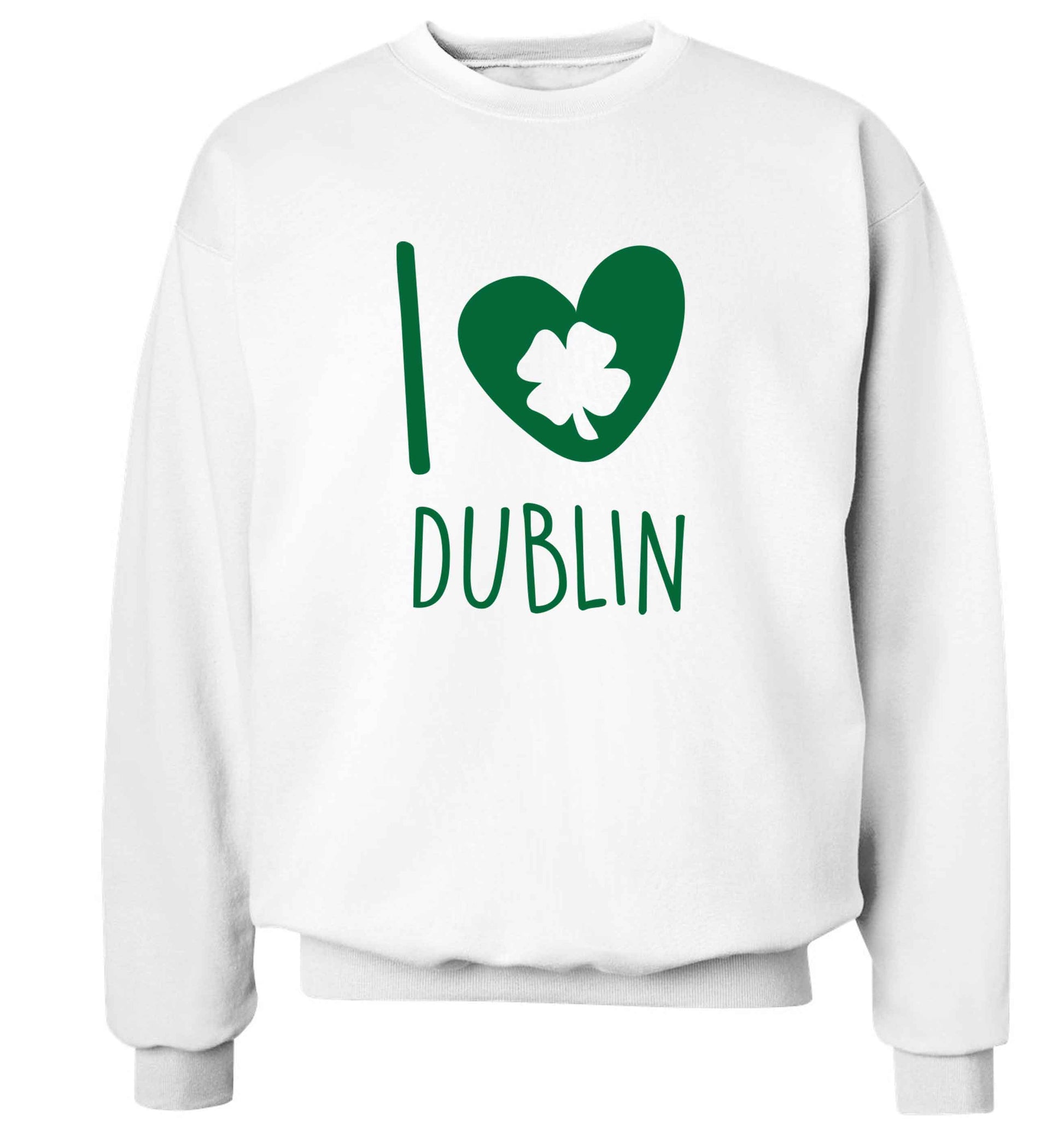 I love Dublin adult's unisex white sweater 2XL