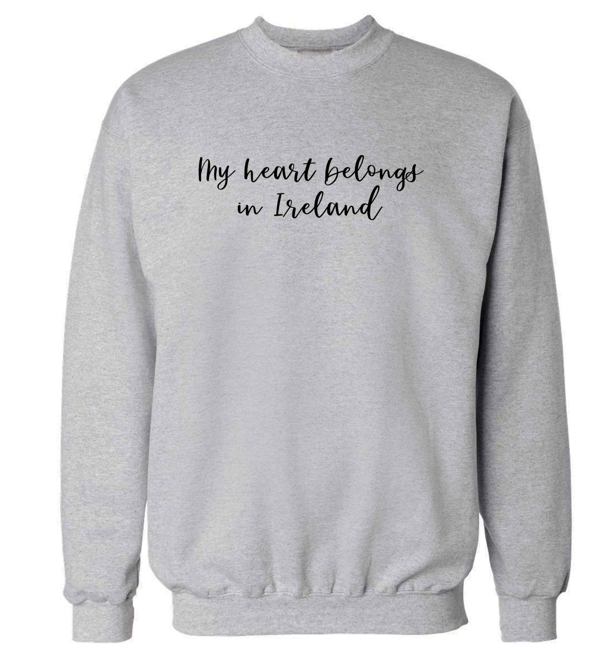 My heart belongs in Ireland adult's unisex grey sweater 2XL