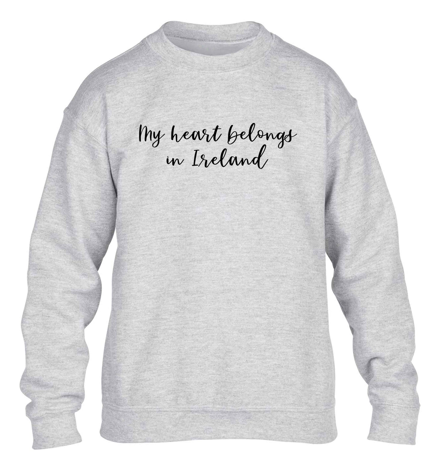My heart belongs in Ireland children's grey sweater 12-13 Years