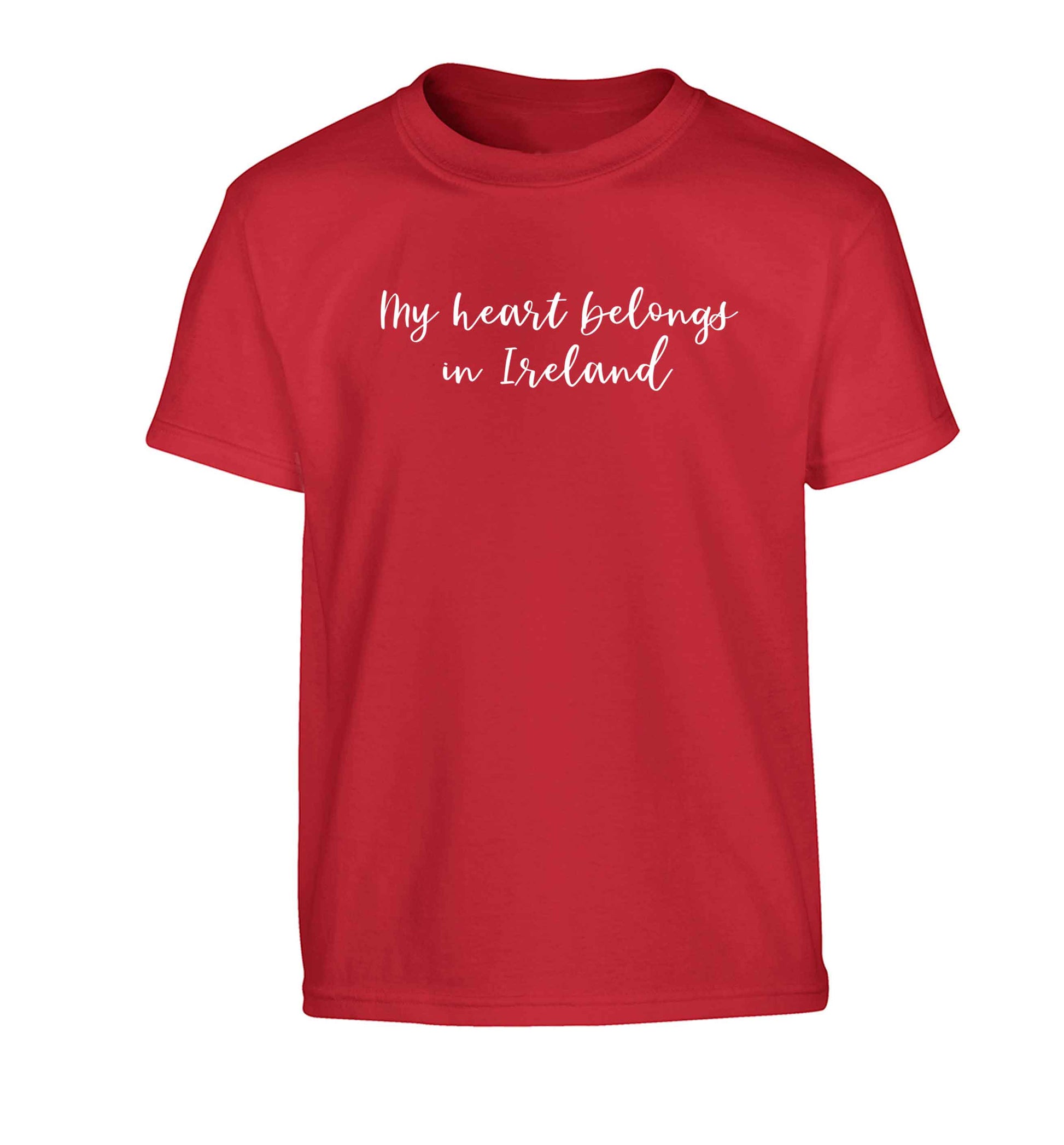 My heart belongs in Ireland Children's red Tshirt 12-13 Years