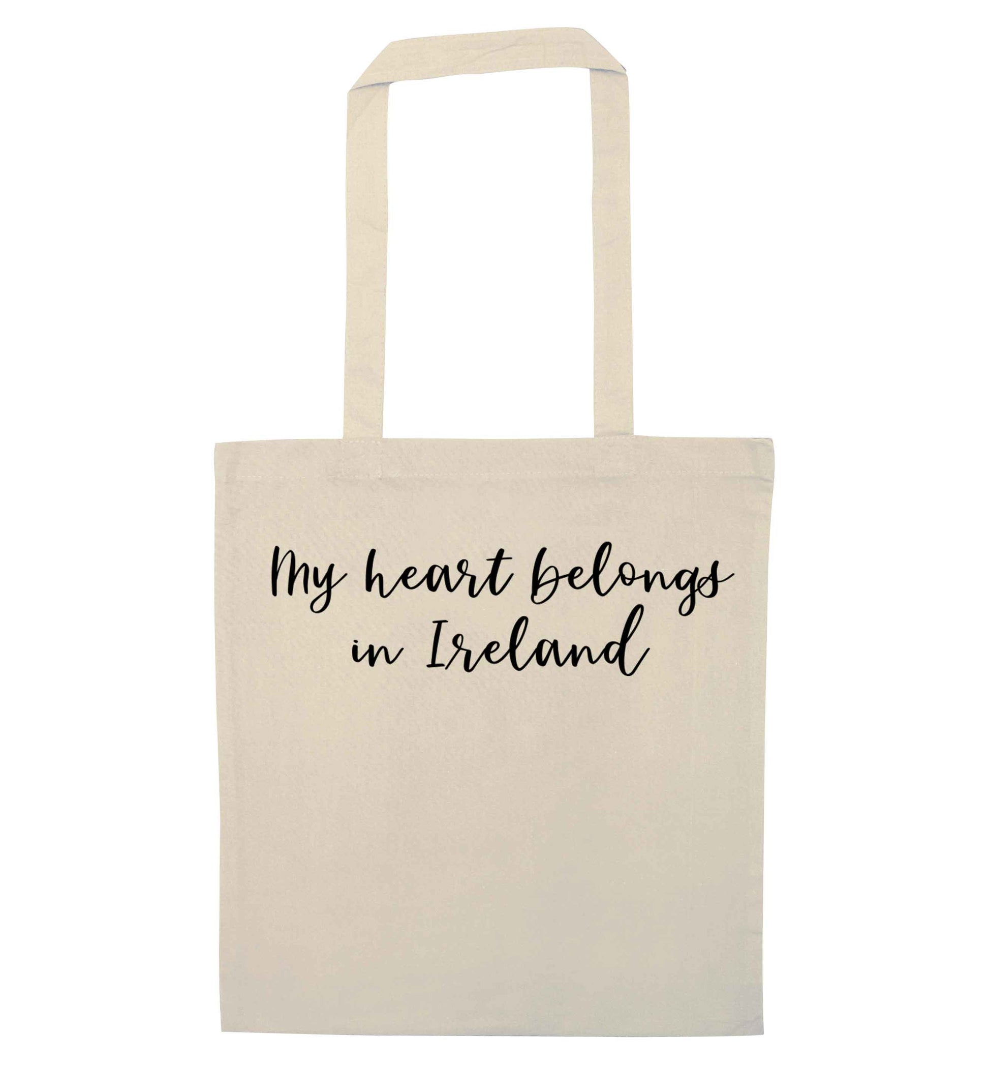 My heart belongs in Ireland natural tote bag